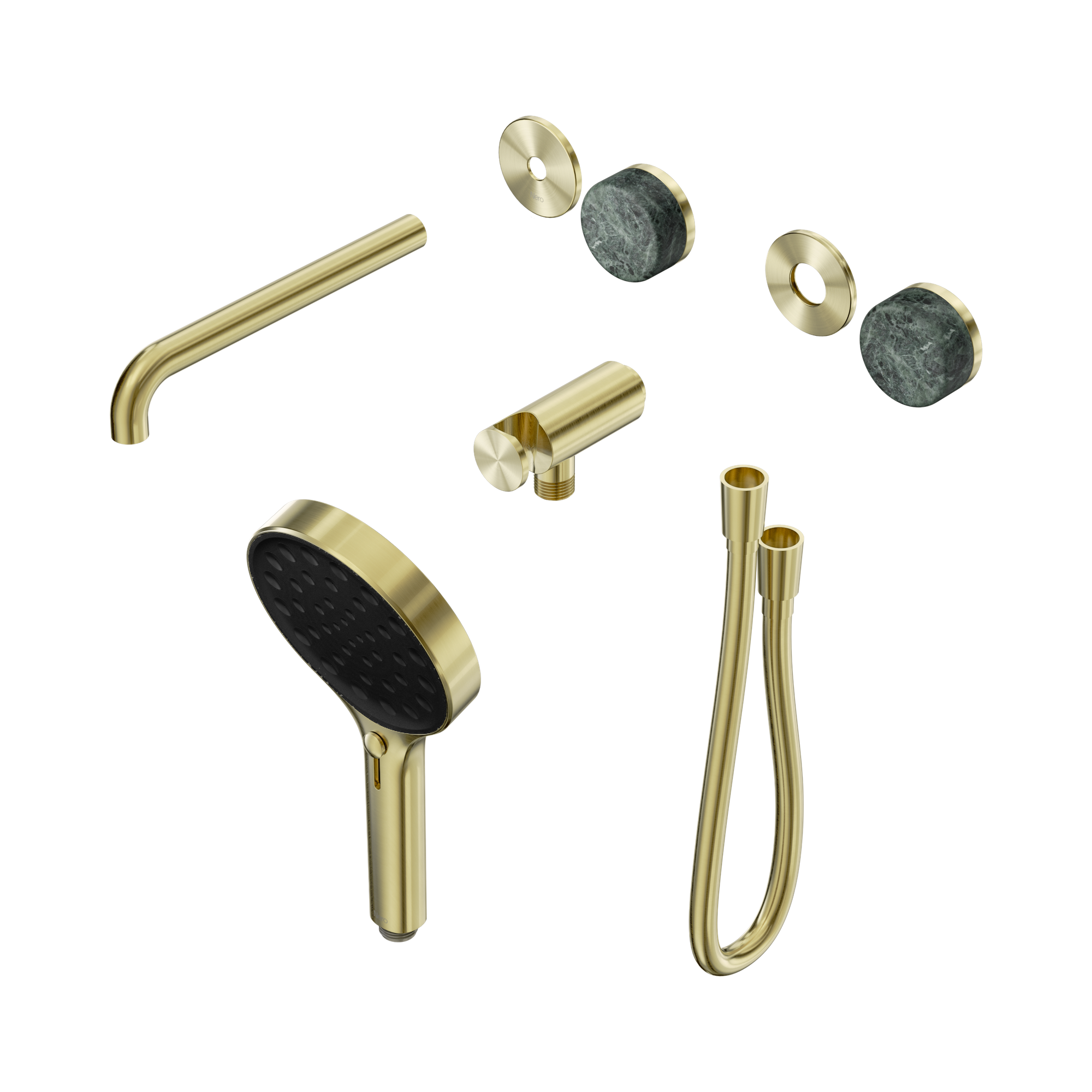 24 E086 BG Serenity Progressive Shower System With Spout With Verde Alpi Handle And Serenity Hand Shower Trim Kit Only Brushed Gold image 1