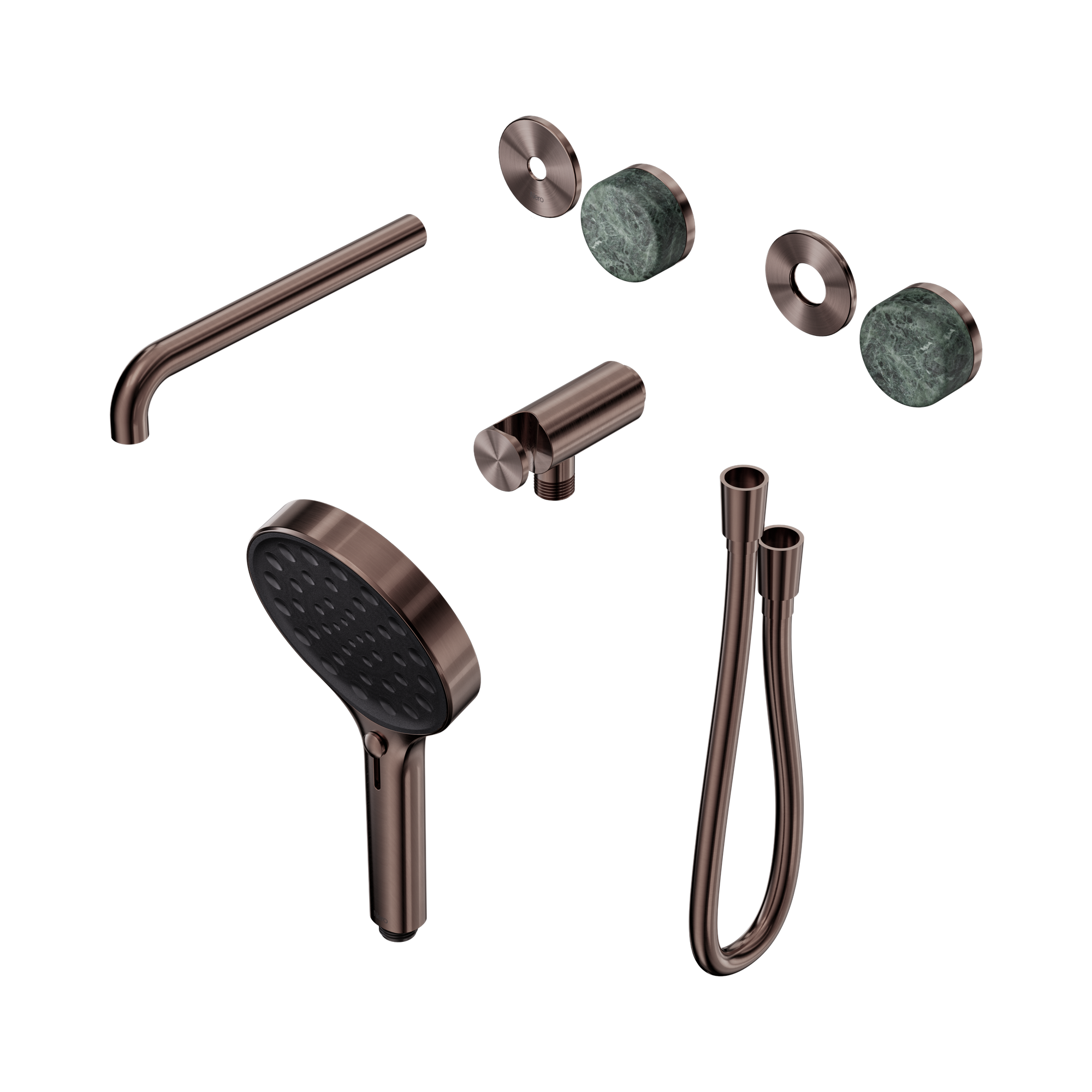 24 E086 BZ Serenity Progressive Shower System With Spout With Verde Alpi Handle And Serenity Hand Shower Trim Kit Only Brushed Bronze image 1
