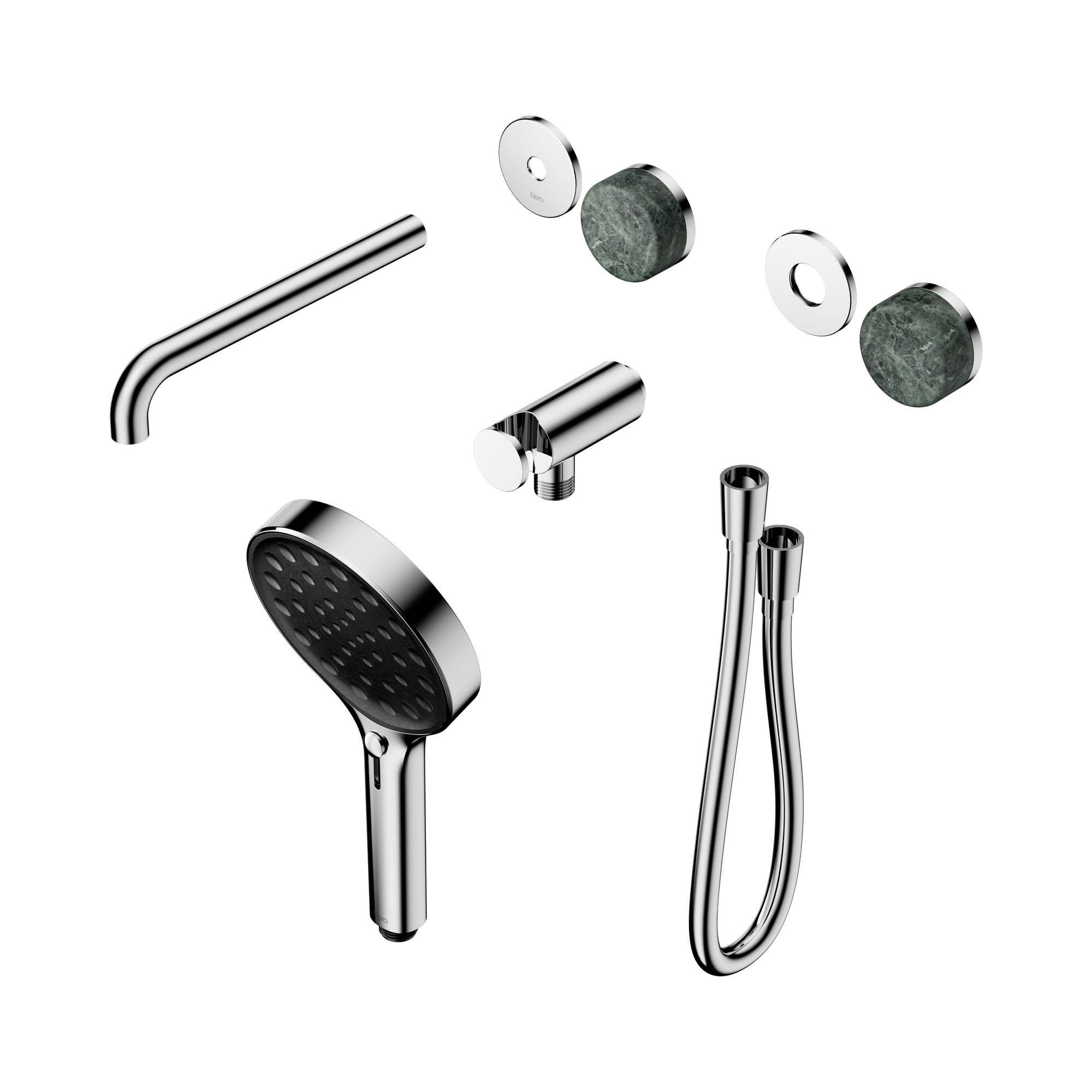 24 E086 CH Serenity Progressive Shower System With Spout With Verde Alpi Handle And Serenity Hand Shower Trim Kit Only Chrome image 1