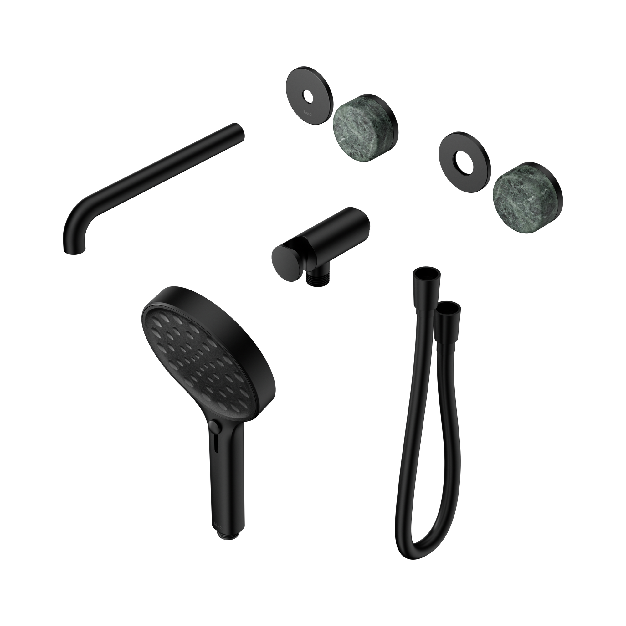 24 E086 MB Serenity Progressive Shower System With Spout With Verde Alpi Handle And Serenity Hand Shower Trim Kit Only Matte Black image 1