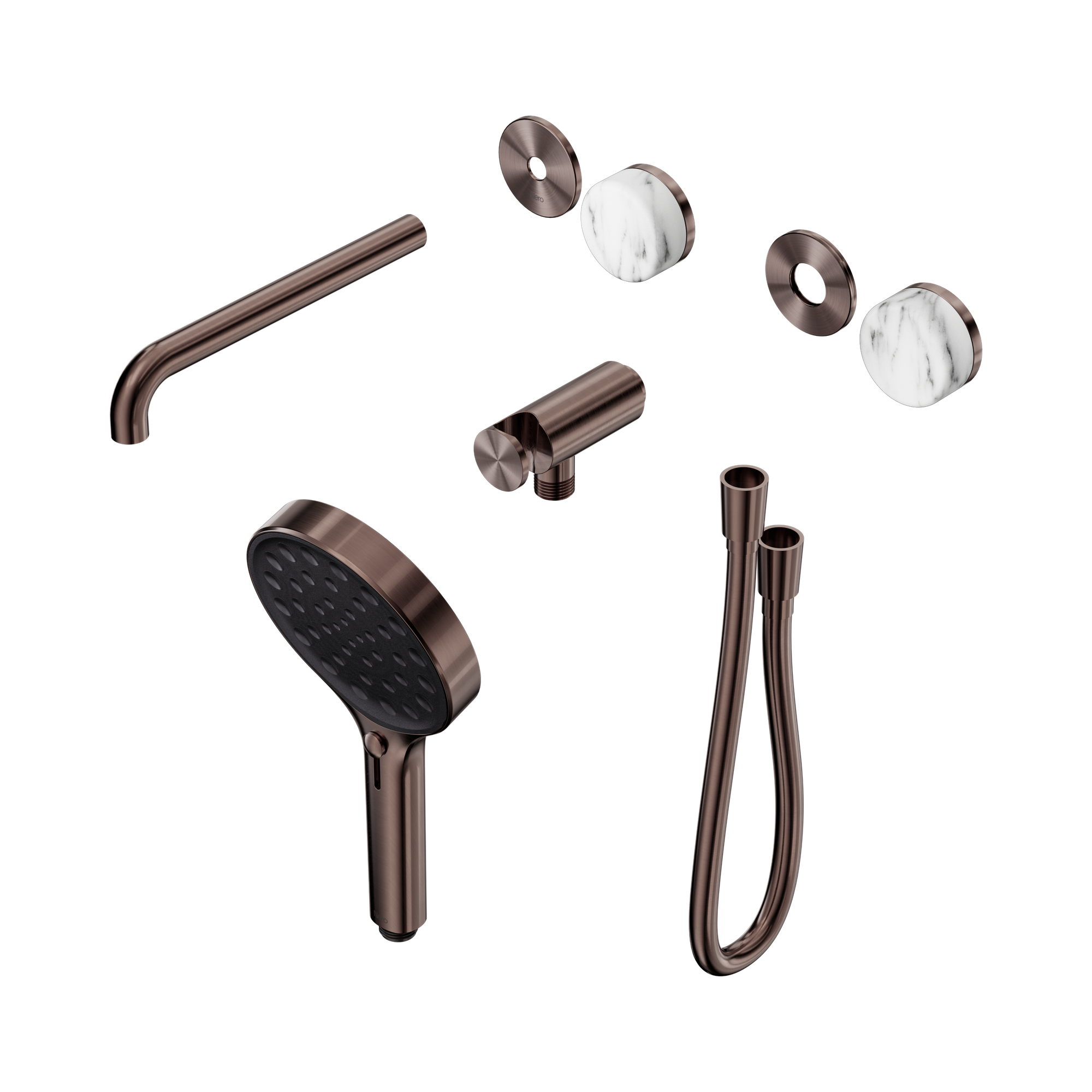24 E088 BZ Serenity Progressive Shower System With Spout With Arabescato Corchia Handle And Serenity Hand Shower Trim Kit Only Brushed Bronze image 1