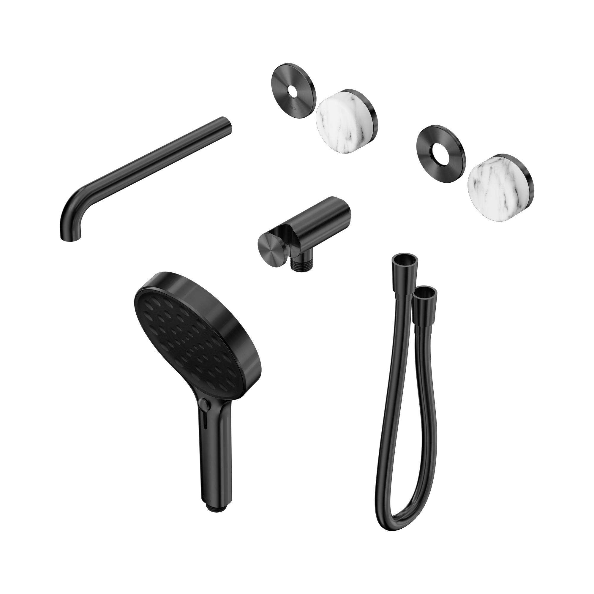 24 E088 GM Serenity Progressive Shower System With Spout With Arabescato Corchia Handle And Serenity Hand Shower Trim Kit Only Gun Metal image 1