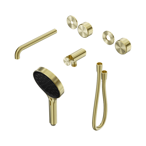 24 E090 BG Serenity Progressive Shower System With Spout With Metal Handle And Serenity Hand Shower Trim Kit Only Brushed Gold Thumb