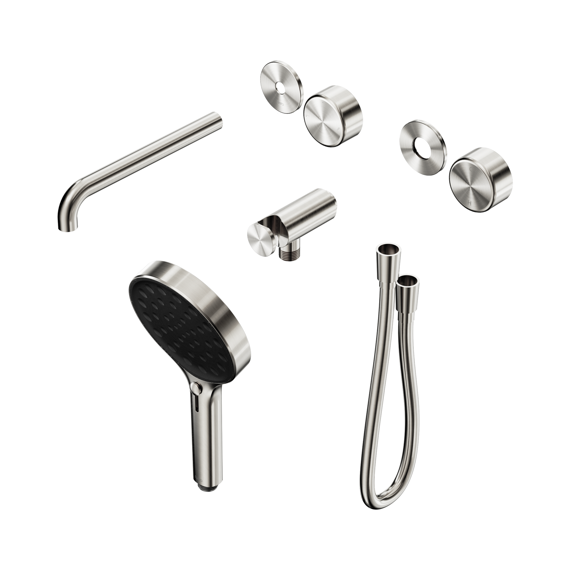 24 E090 BN Serenity Progressive Shower System With Spout With Metal Handle And Serenity Hand Shower Trim Kit Only Brushed Nickel image 1