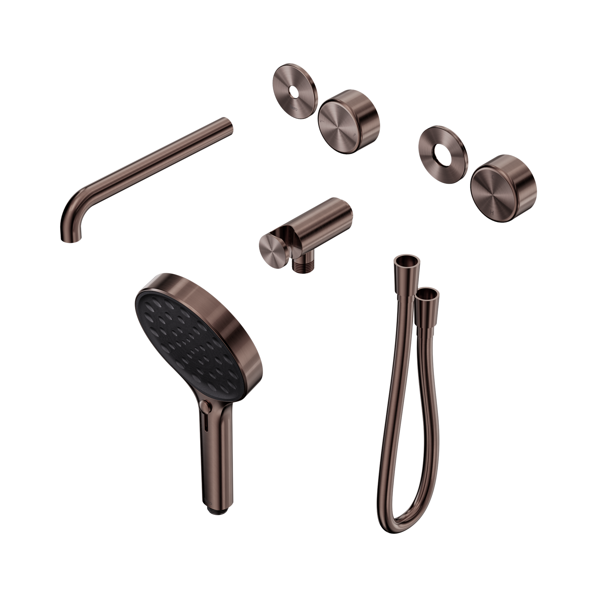 24 E090 BZ Serenity Progressive Shower System With Spout With Metal Handle And Serenity Hand Shower Trim Kit Only Brushed Bronze image 1