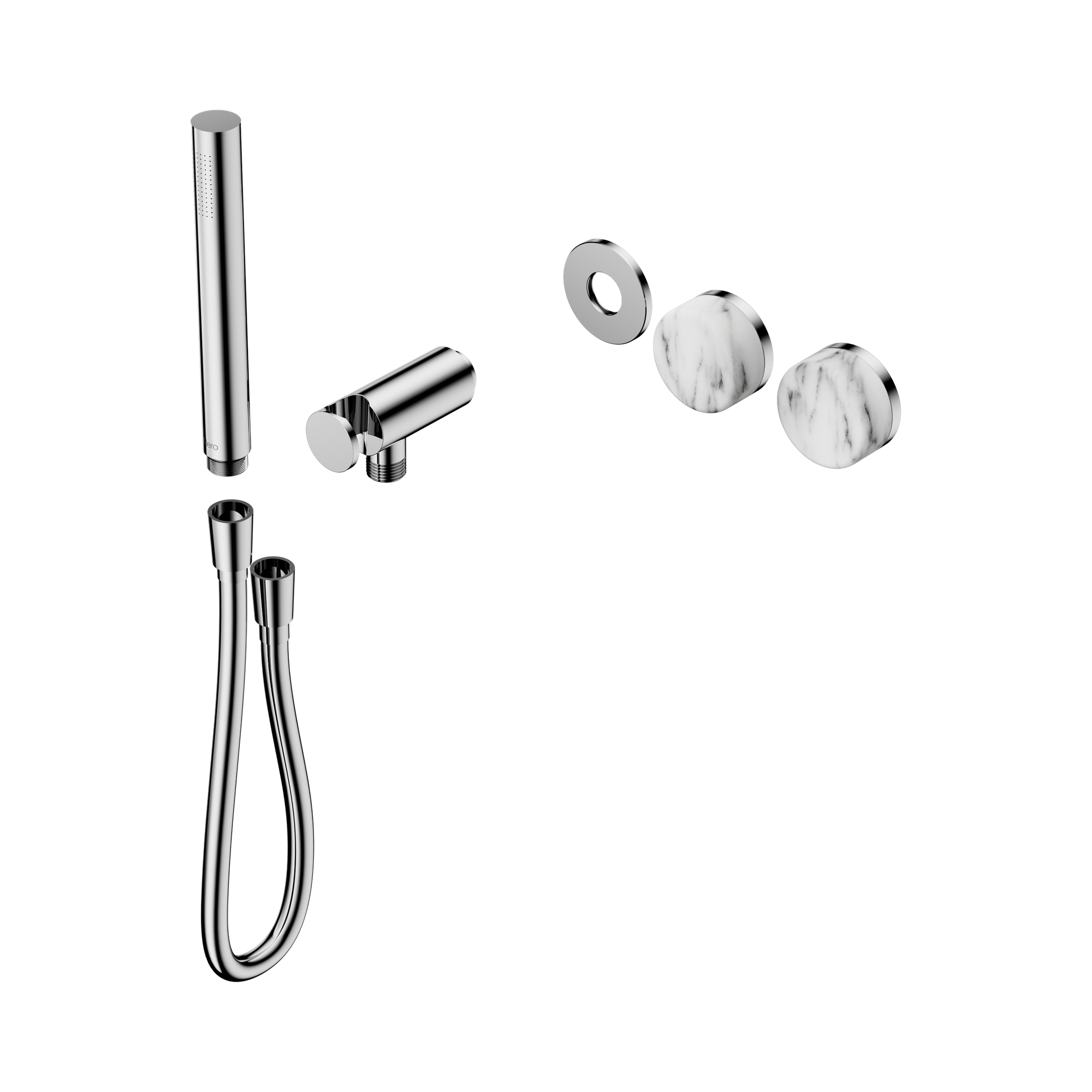 24 E094 CH Serenity Progressive Shower System With Arabescato Corchia Handle And Slim Shower Trim Kit Only Chrome image 1