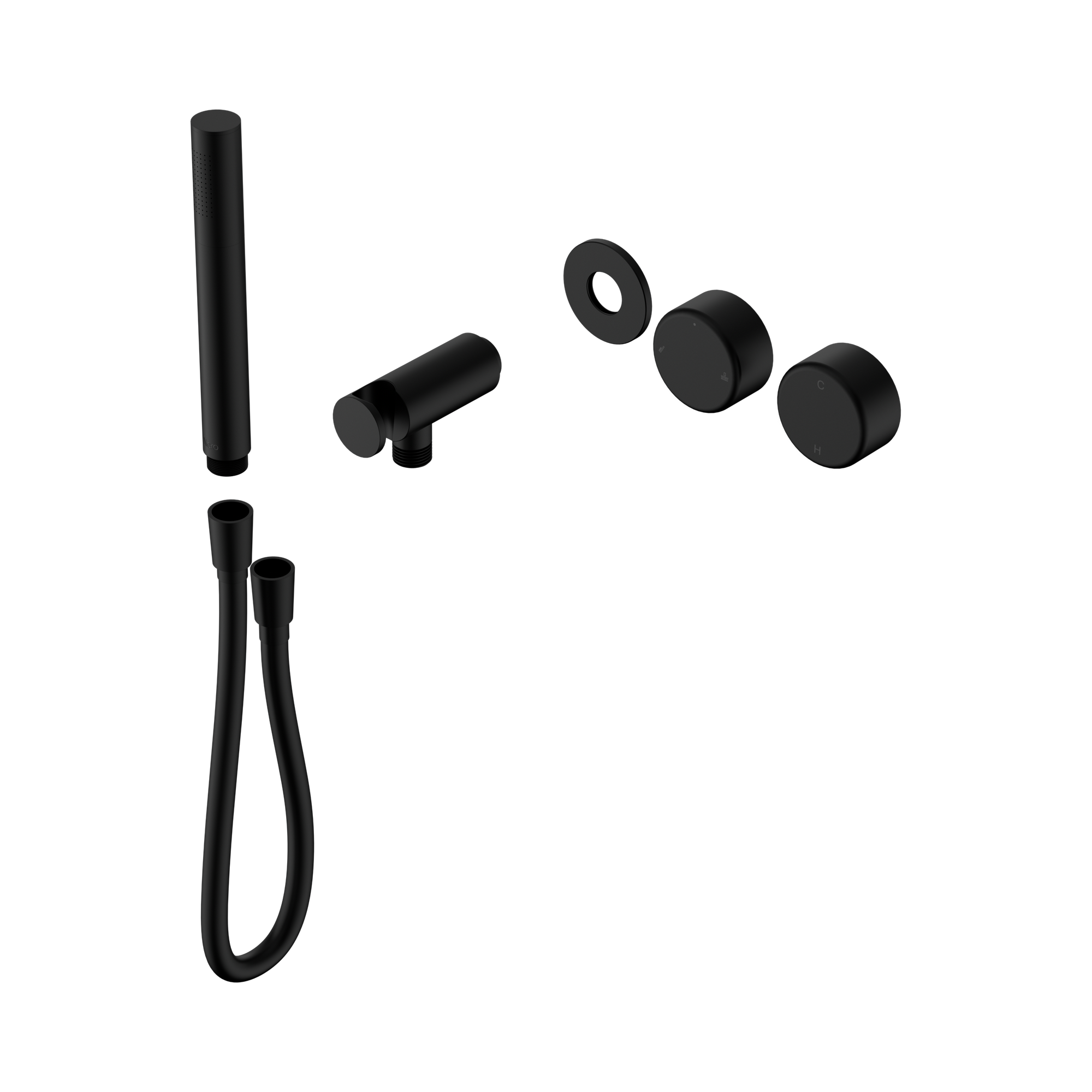 24 E096 MB Serenity Progressive Shower System With Metal Handle And Slim Shower Trim Kit Only Matte Black image 1