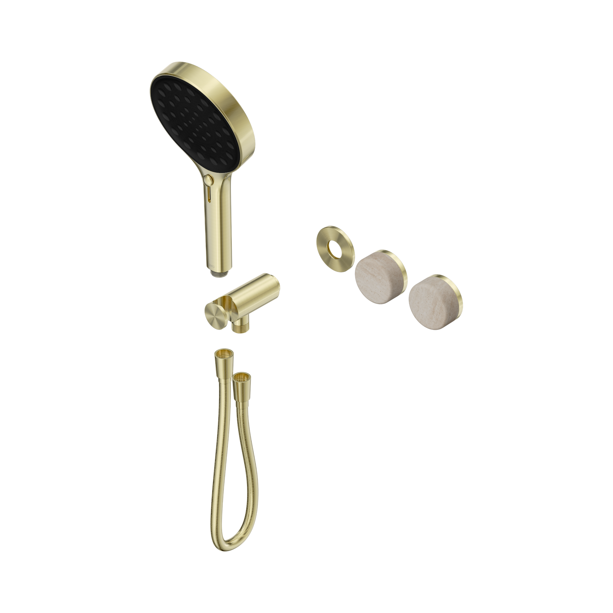 24 E099 BG Serenity Progressive Shower System With Rome Travertine Handle And Serenity Hand Shower Trim Kit Only Brushed Gold image 1
