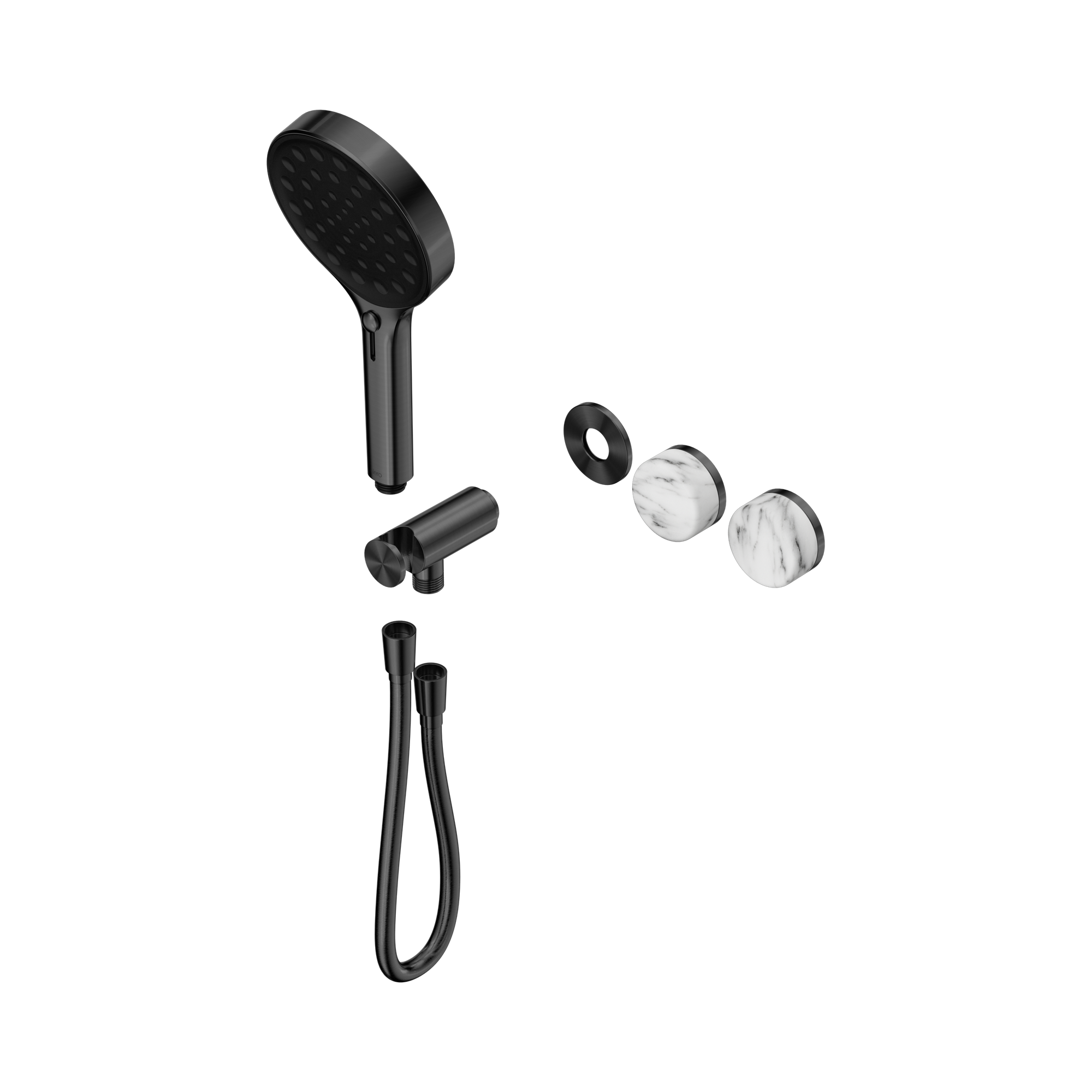 24 E100 GM Serenity Progressive Shower System With Arabescato Corchia Handle And Serenity Hand Shower Trim Kit Only Gun Metal image 1
