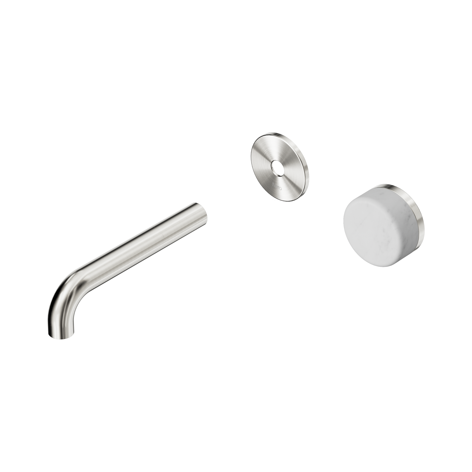 24 E103 BN Serenity Progressive Wall Basin Mixer 160mm Spout With Carrara Handle Trim Kit Only Brushed Nickel image 1