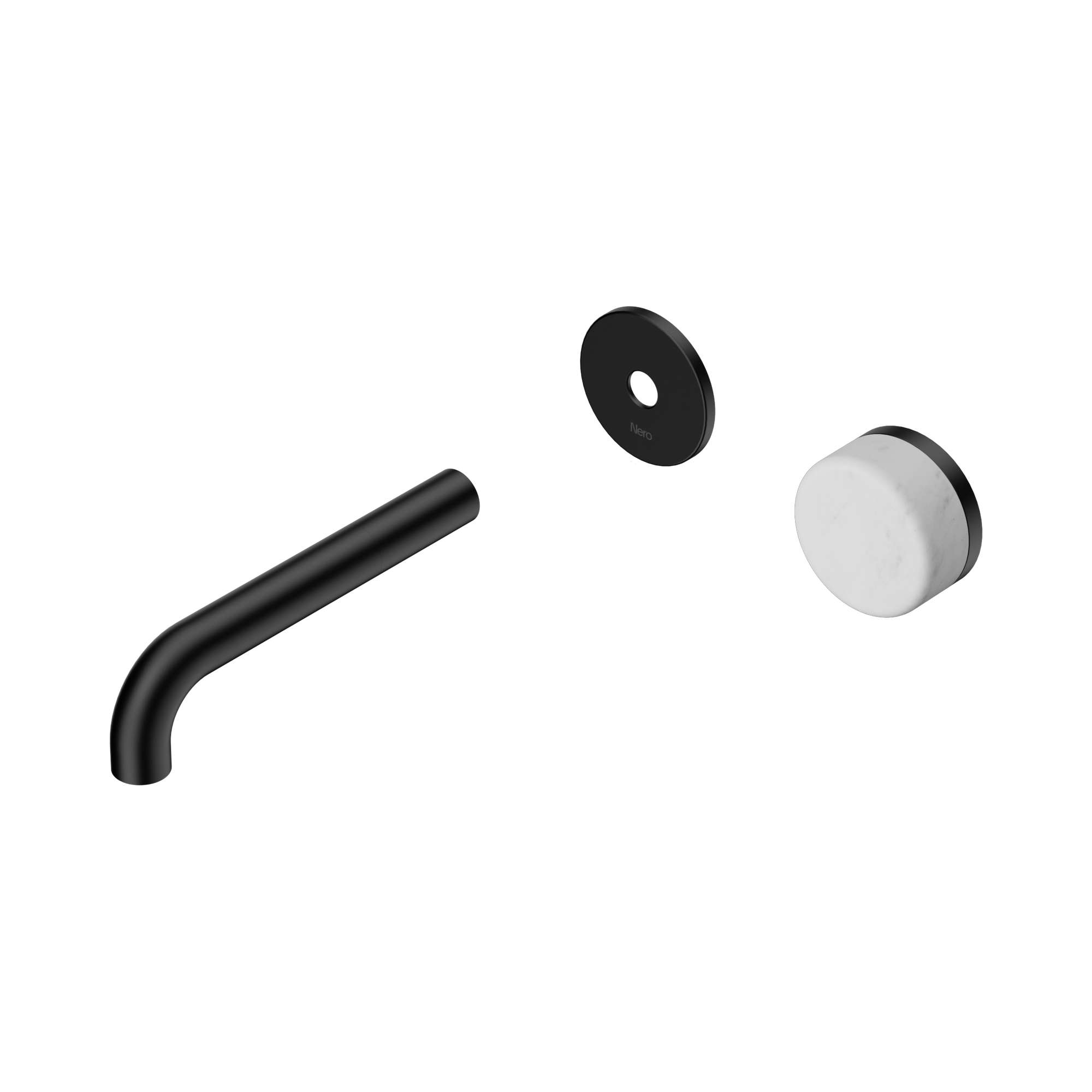 24 E103 MB Serenity Progressive Wall Basin Mixer 160mm Spout With Carrara Handle Trim Kit Only Matte Black image 1