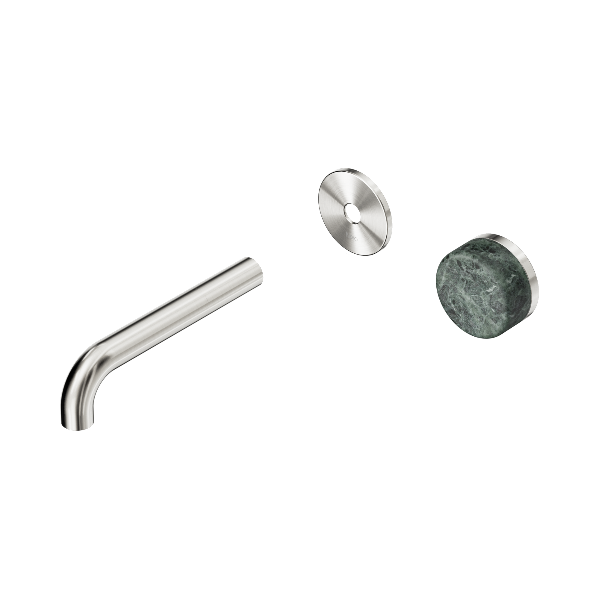 24 E104 BN Serenity Progressive Wall Basin Mixer 160mm Spout With Verde Alpi Handle Trim Kit Only Brushed Nickel image 1