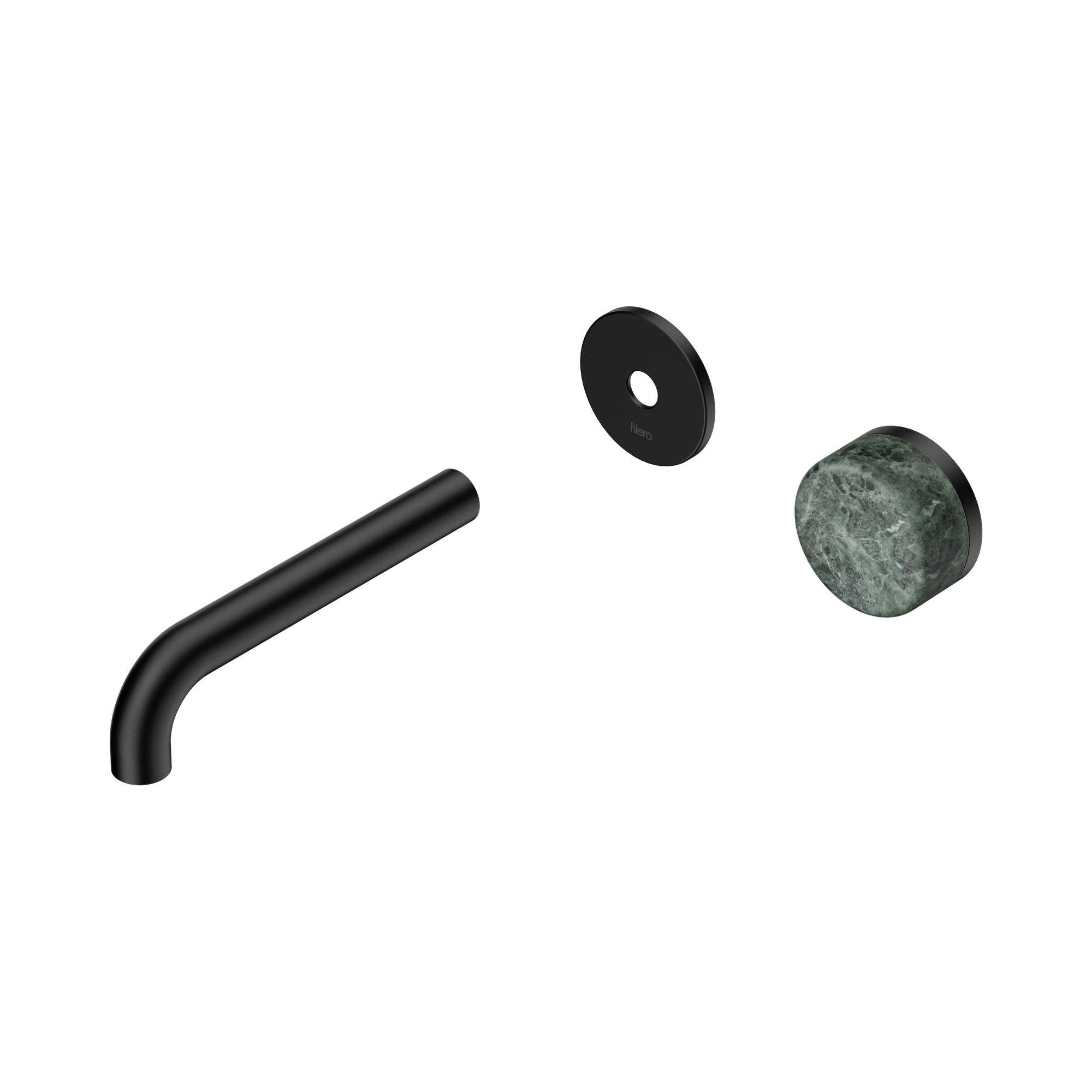 24 E104 MB Serenity Progressive Wall Basin Mixer 160mm Spout With Verde Alpi Handle Trim Kit Only Matte Black image 1