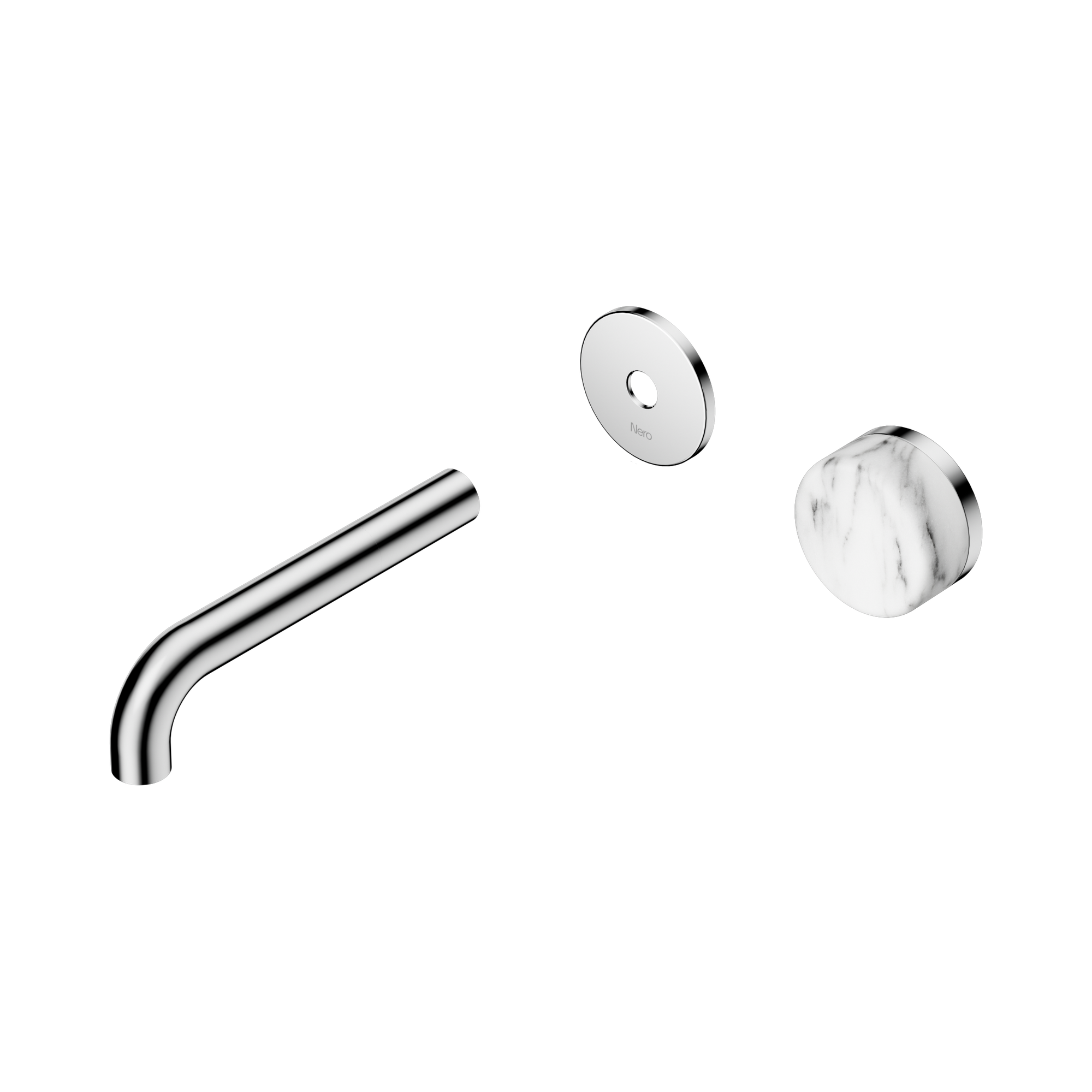 24 E106 CH Serenity Progressive Wall Basin Mixer 160mm Spout With Arabescato Corchia Handle Trim Kit Only Chrome image 1