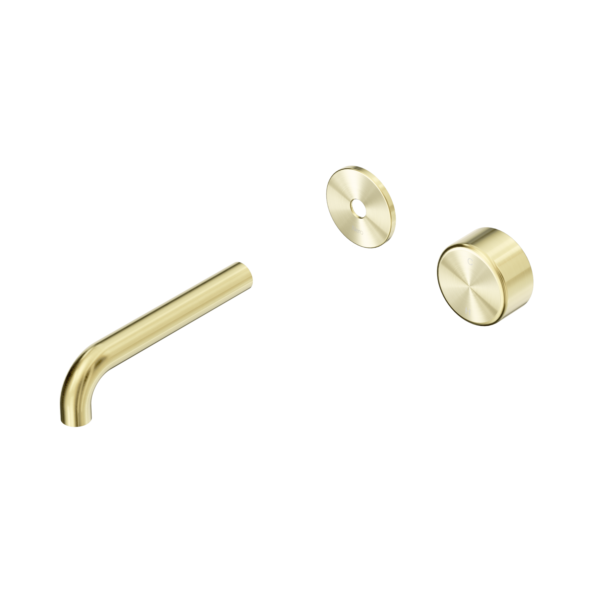 24 E108 BG Serenity Progressive Wall Basin Mixer 160mm Spout With Metal Handle Trim Kit Only Brushed Gold image 1
