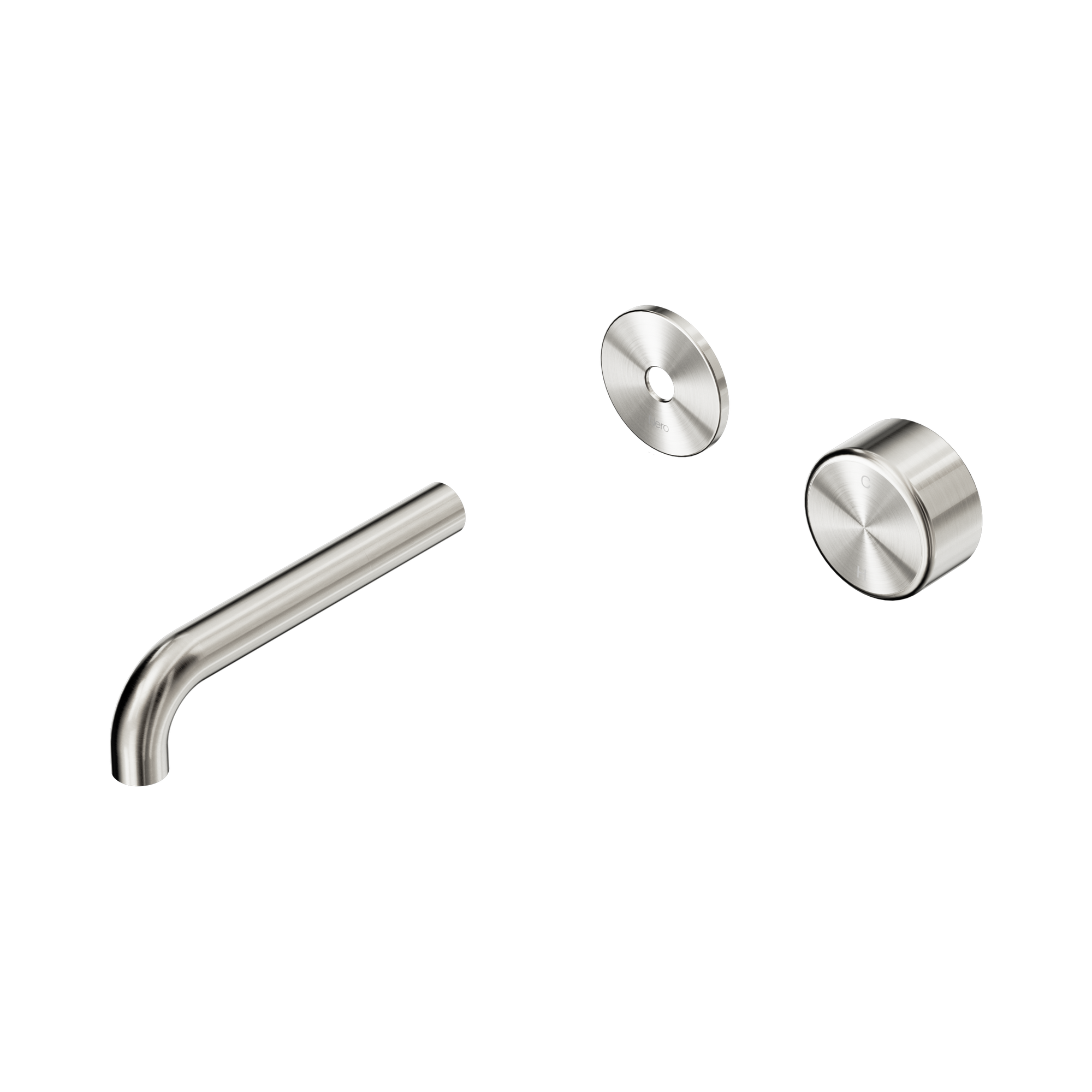 24 E108 BN Serenity Progressive Wall Basin Mixer 160mm Spout With Metal Handle Trim Kit Only Brushed Nickel image 1