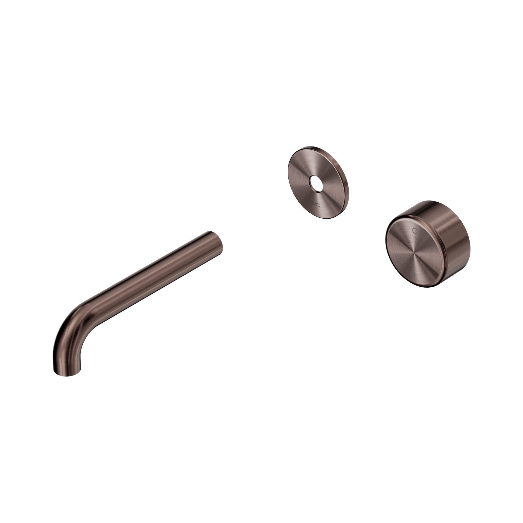 24 E108 BZ Serenity Progressive Wall Basin Mixer 160mm Spout With Metal Handle Trim Kit Only Brushed Bronze image 1