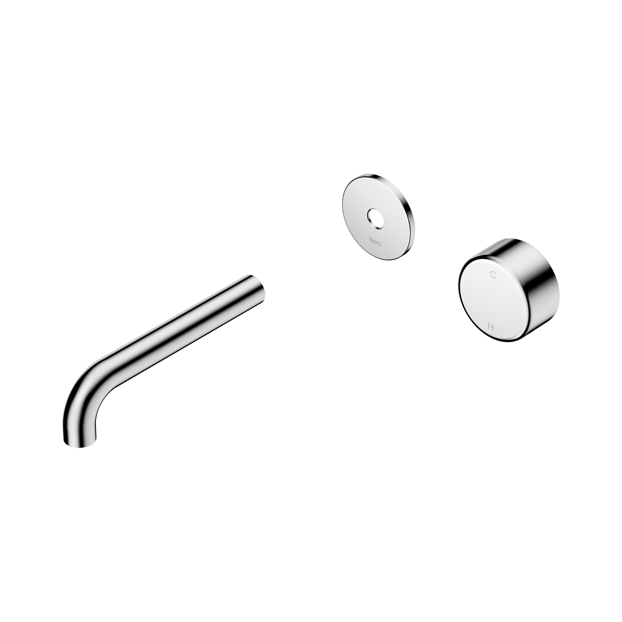 24 E108 CH Serenity Progressive Wall Basin Mixer 160mm Spout With Metal Handle Trim Kit Only Chrome image 1