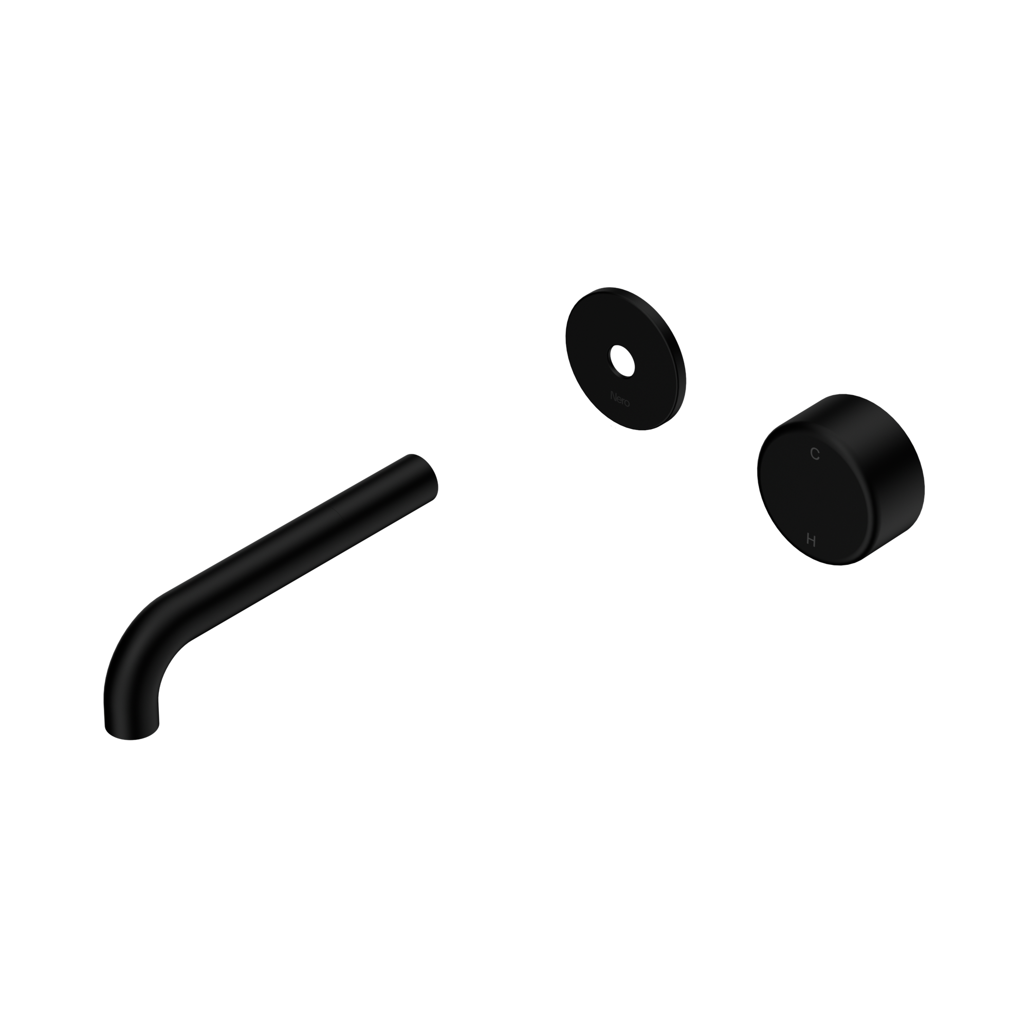 24 E108 MB Serenity Progressive Wall Basin Mixer 160mm Spout With Metal Handle Trim Kit Only Matte Black image 1