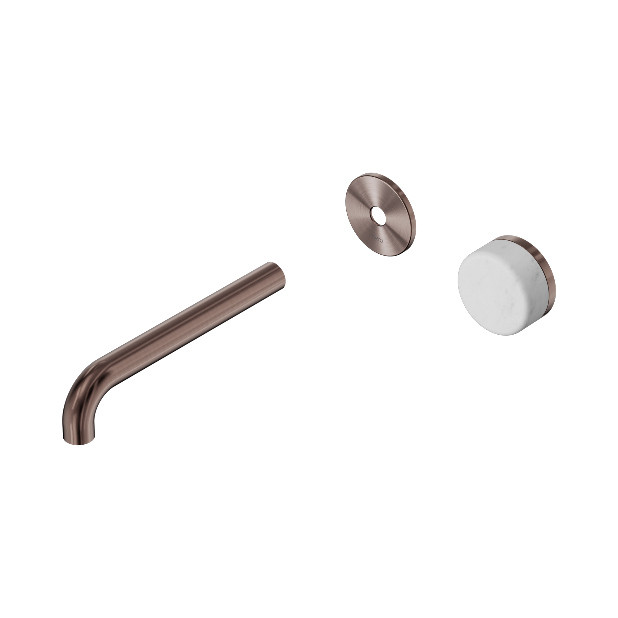 24 E109 BZ Serenity Progressive Wall Basin Mixer 185mm Spout With Carrara Handle Trim Kit Only Brushed Bronze image 1