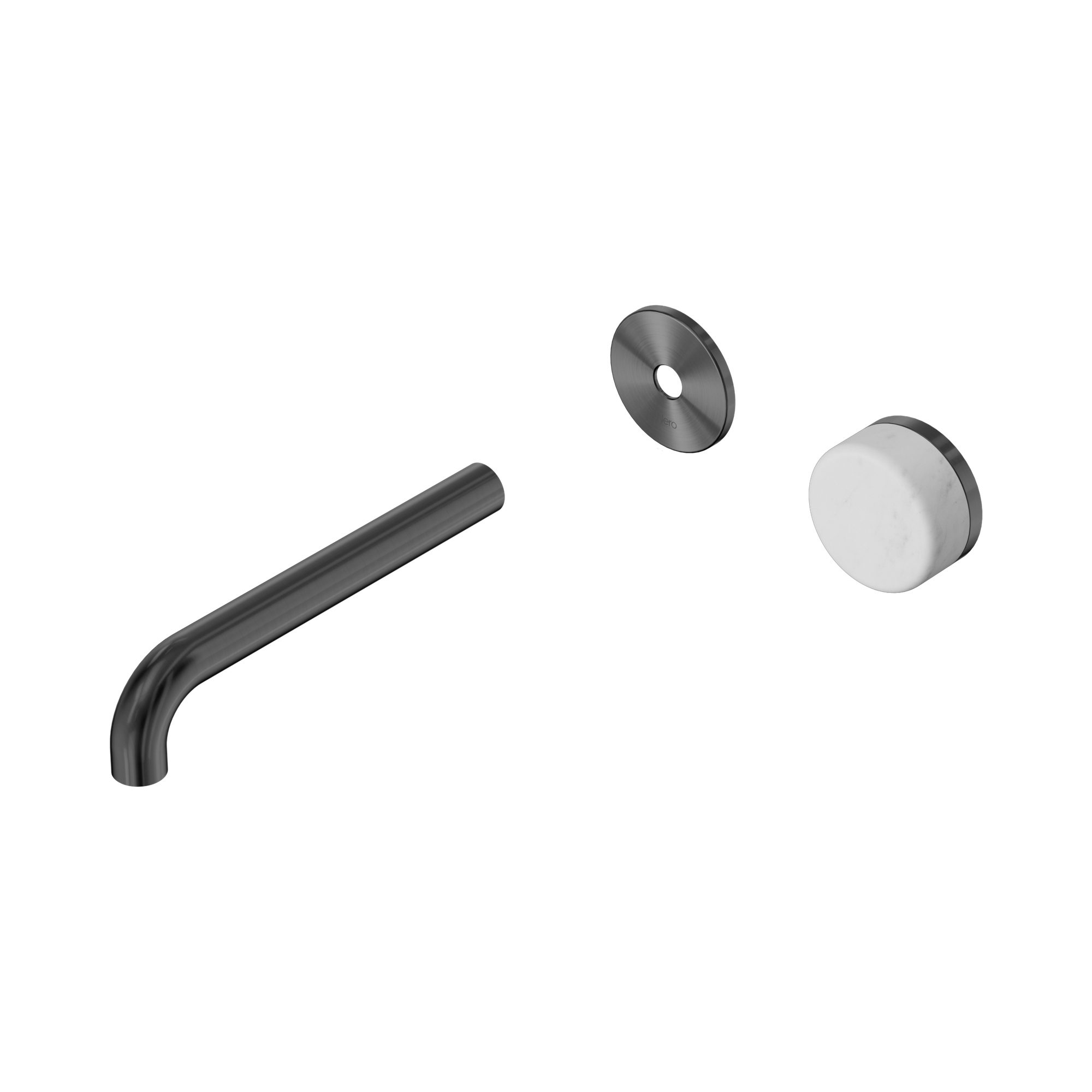 24 E109 GM Serenity Progressive Wall Basin Mixer 185mm Spout With Carrara Handle Trim Kit Only Gun Metal image 1