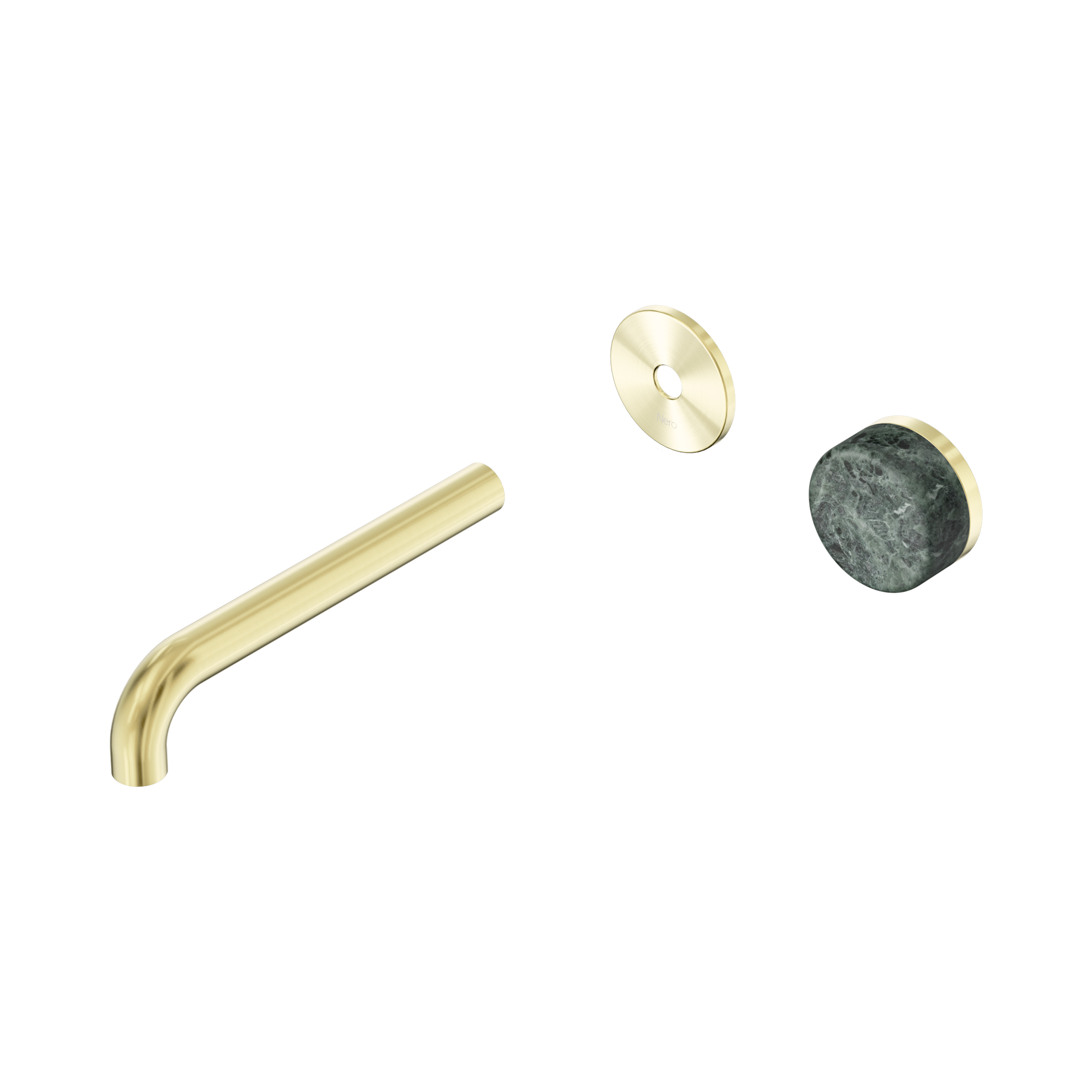 24 E110 BG Serenity Progressive Wall Basin Mixer 185mm Spout With Verde Alpi Handle Trim Kit Only Brushed Gold image 1