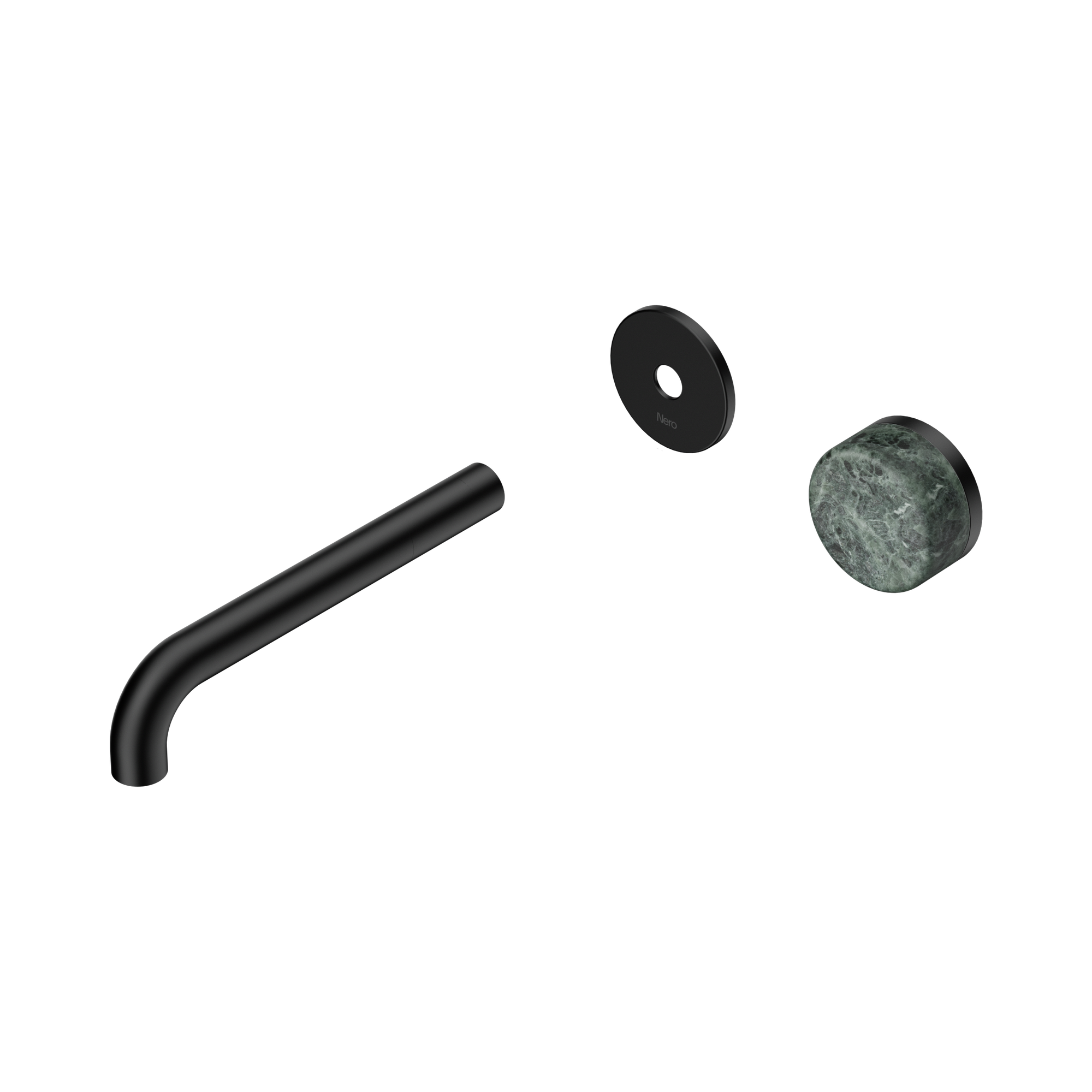 24 E110 MB Serenity Progressive Wall Basin Mixer 185mm Spout With Verde Alpi Handle Trim Kit Only Matte Black image 1