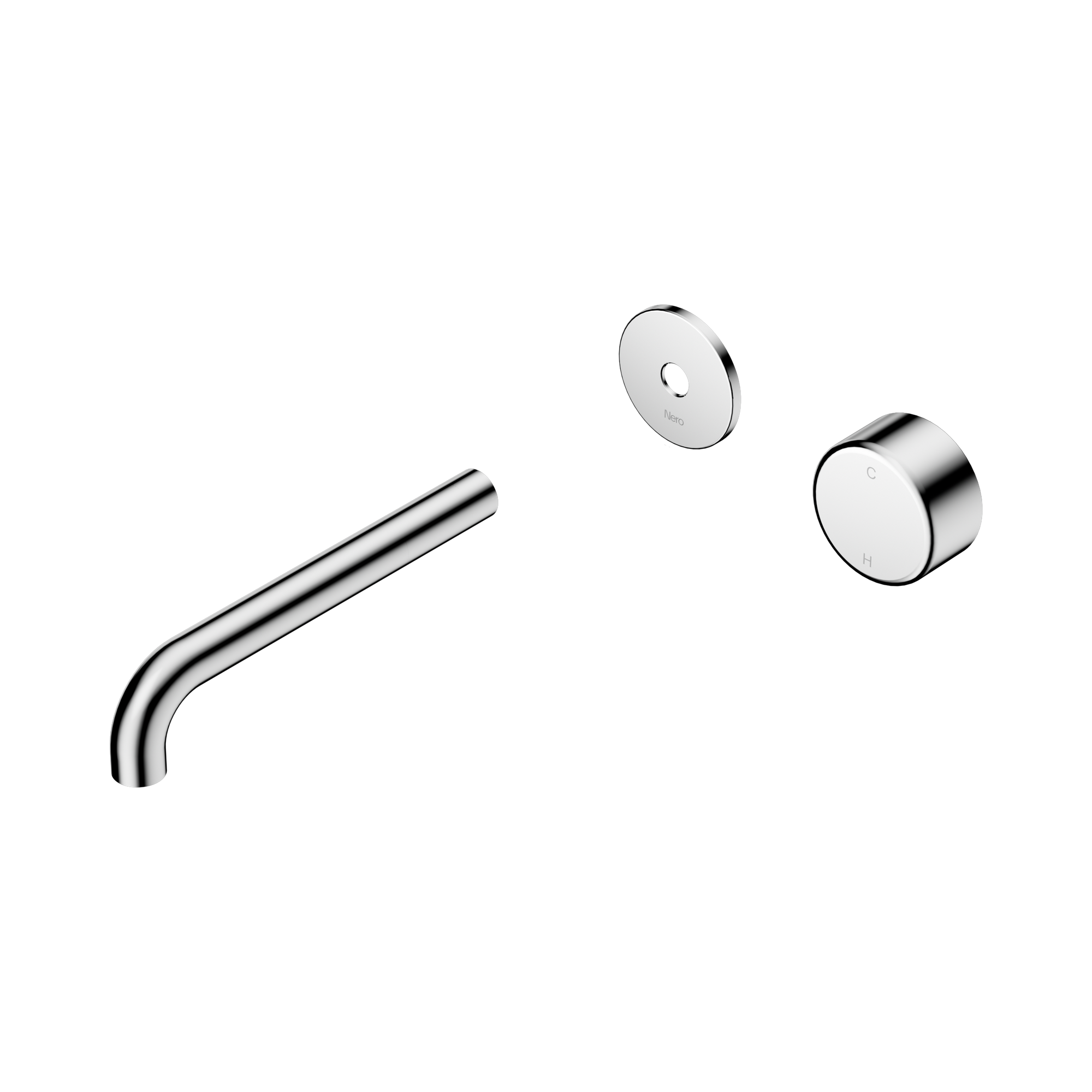24 E114 CH Serenity Progressive Wall Basin Mixer 185mm Spout With Metal Handle Trim Kit Only Chrome image 1