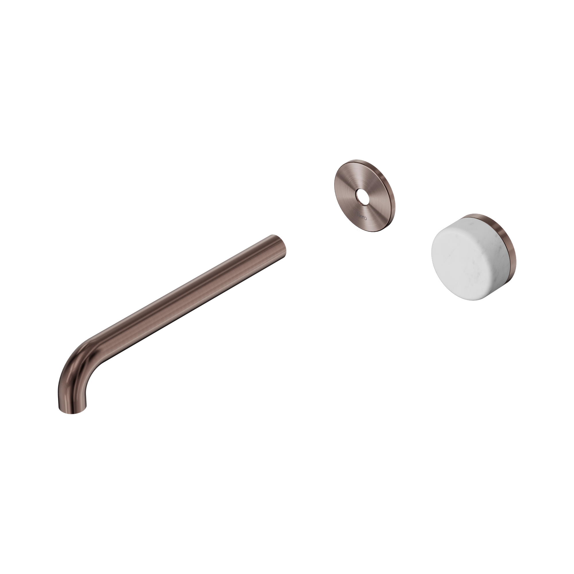 24 E115 BZ Serenity Progressive Wall Basin Mixer 220mm Spout With Carrara Handle Trim Kit Only Brushed Bronze image 1