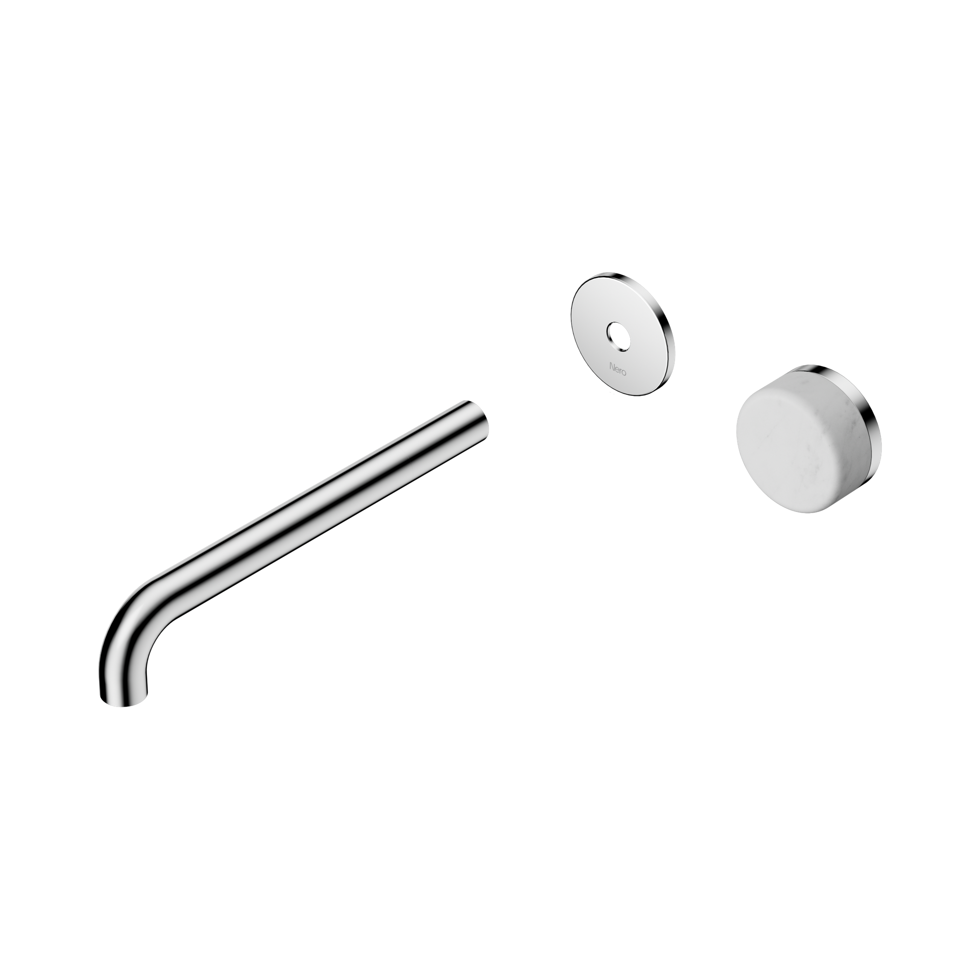 24 E115 CH Serenity Progressive Wall Basin Mixer 220mm Spout With Carrara Handle Trim Kit Only Chrome image 1