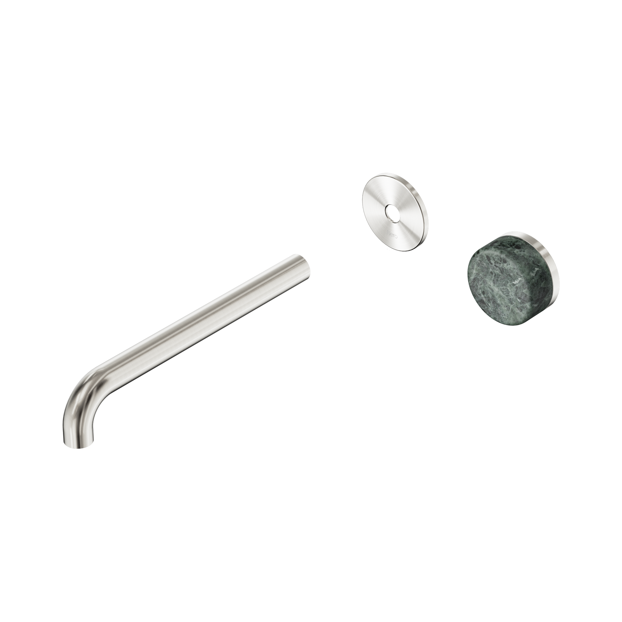 24 E116 BN Serenity Progressive Wall Basin Mixer 220mm Spout With Verde Alpi Handle Trim Kit Only Brushed Nickel image 1