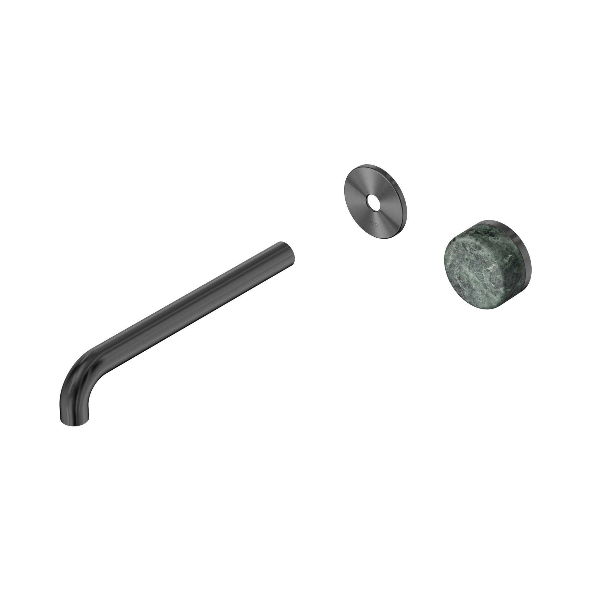 24 E116 GM Serenity Progressive Wall Basin Mixer 220mm Spout With Verde Alpi Handle Trim Kit Only Gun Metal image 1