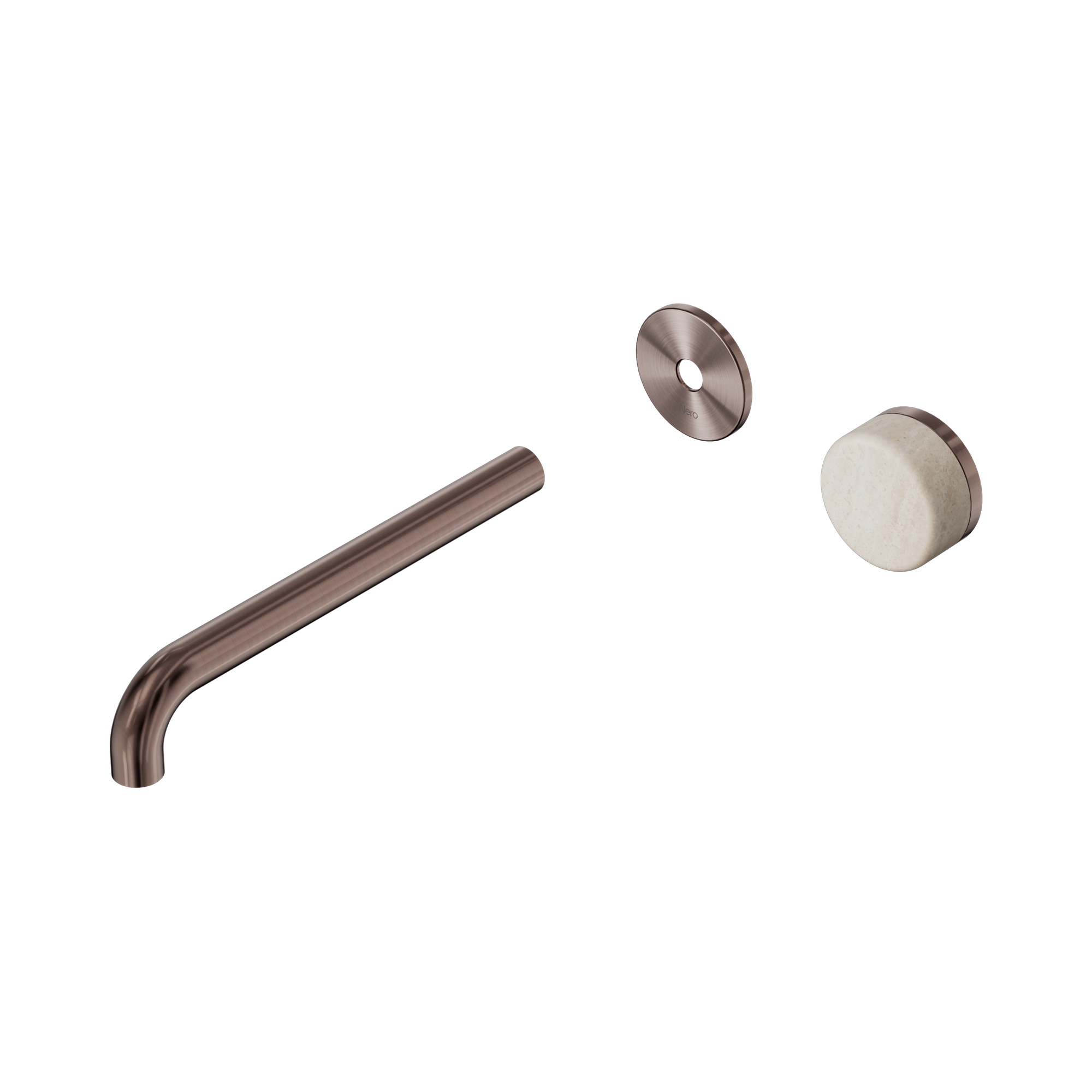 24 E117 BZ Serenity Progressive Wall Basin Mixer 220mm Spout With Rome Travertine Handle Trim Kit Only Brushed Bronze image 1