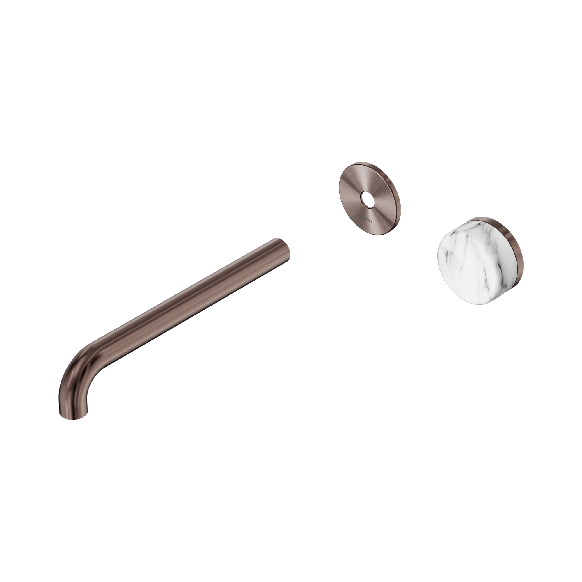 24 E118 BZ Serenity Progressive Wall Basin Mixer 220mm Spout With Arabescato Corchia Handle Trim Kit Only Brushed Bronze image 1