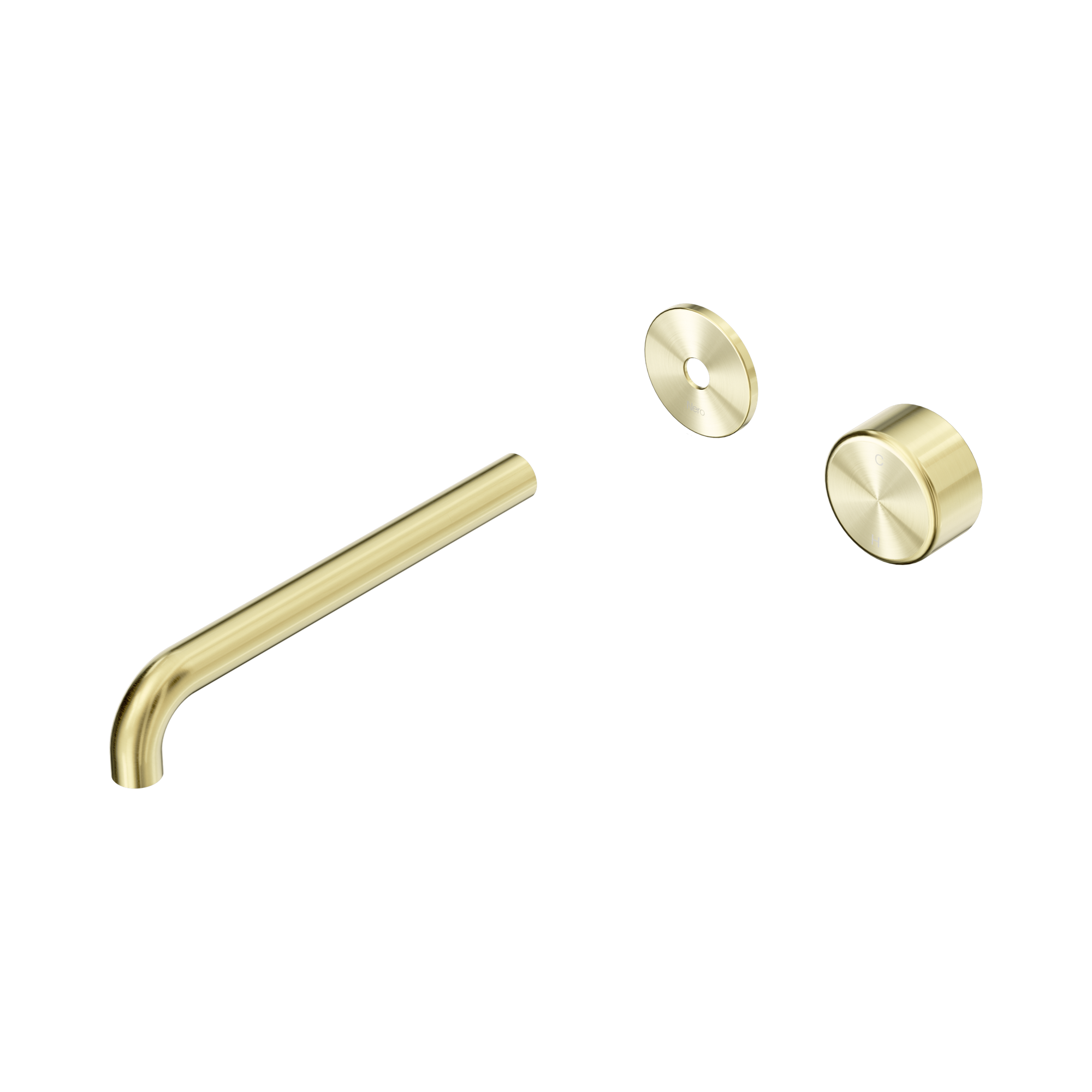 24 E120 BG Serenity Progressive Wall Basin Mixer 220mm Spout With Metal Handle Trim Kit Only Brushed Gold image 1