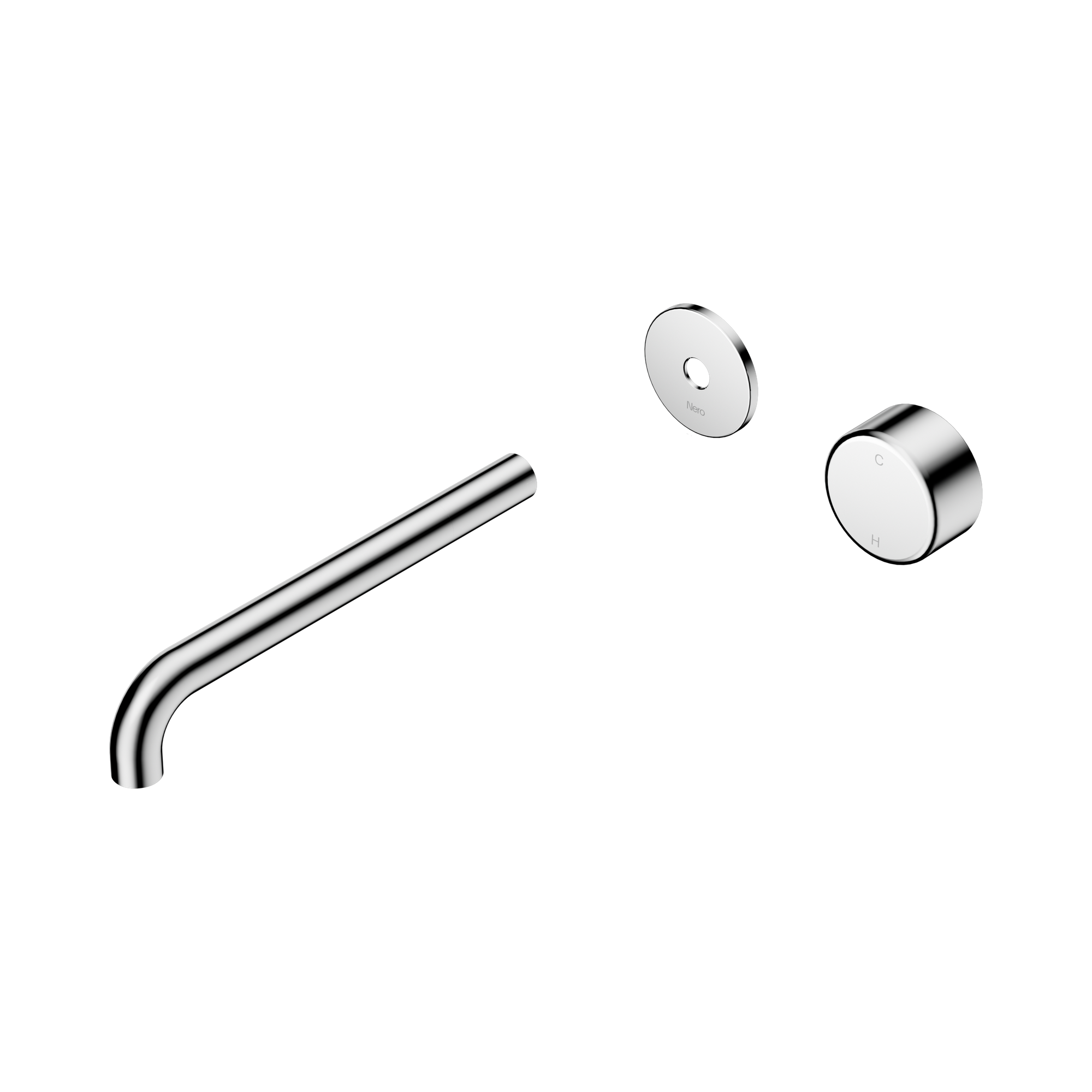 24 E120 CH Serenity Progressive Wall Basin Mixer 220mm Spout With Metal Handle Trim Kit Only Chrome image 1