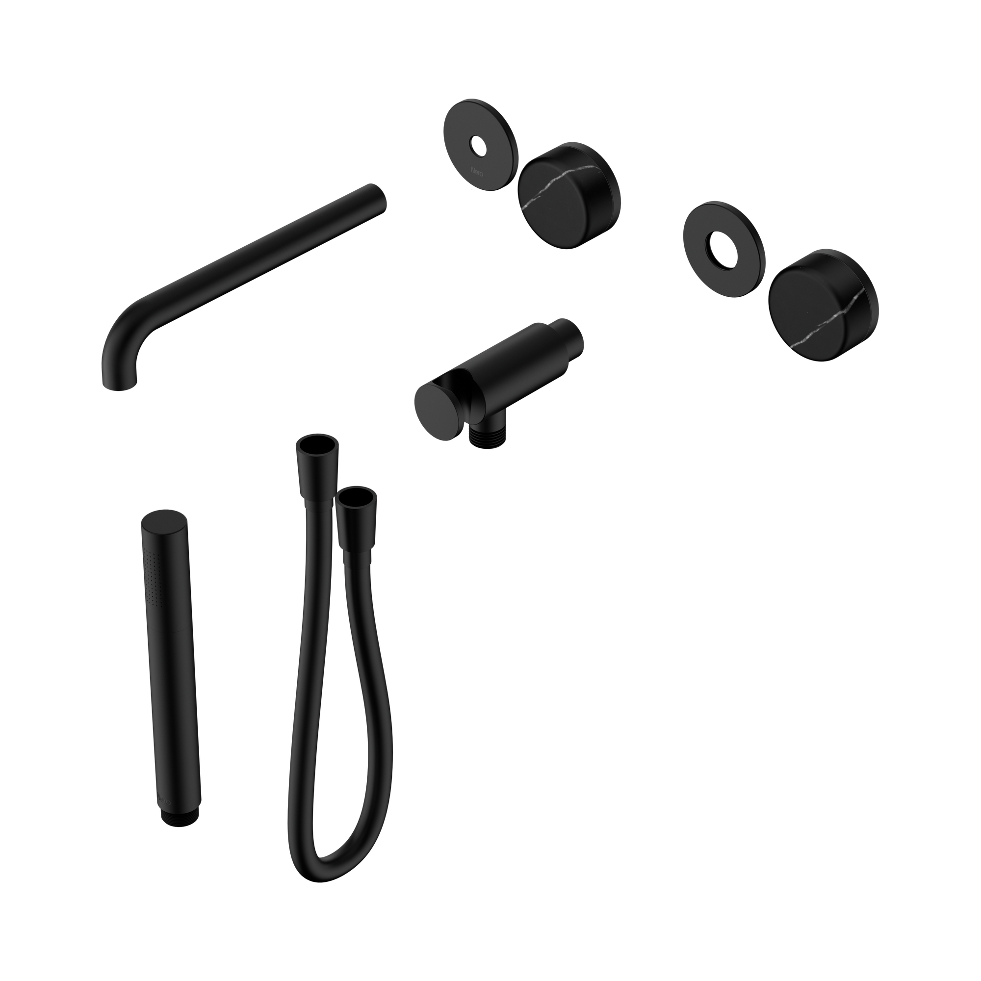 24 E121 MB Serenity Progressive Shower System With Spout With Marquina Black Handle And Slim Shower Trim Kit Only Matte Black image 1