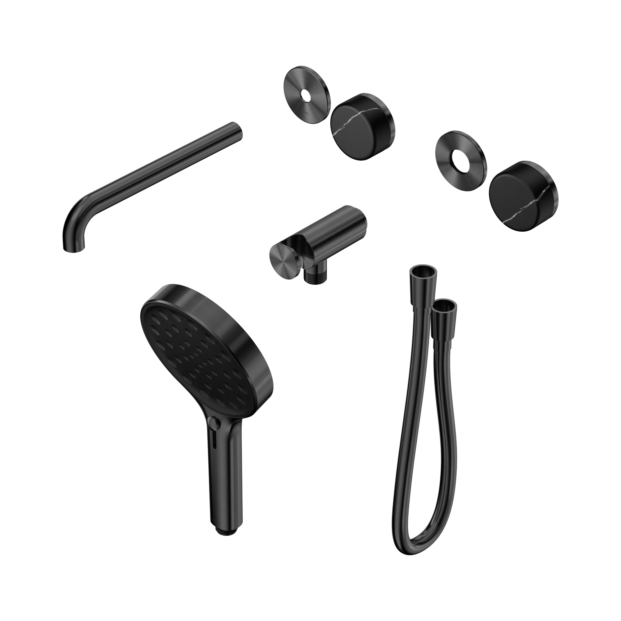 24 E122 GM Serenity Progressive Shower System With Spout With Marquina Black Handle And Serenity Hand Shower Trim Kit Only Gun Metal image 1