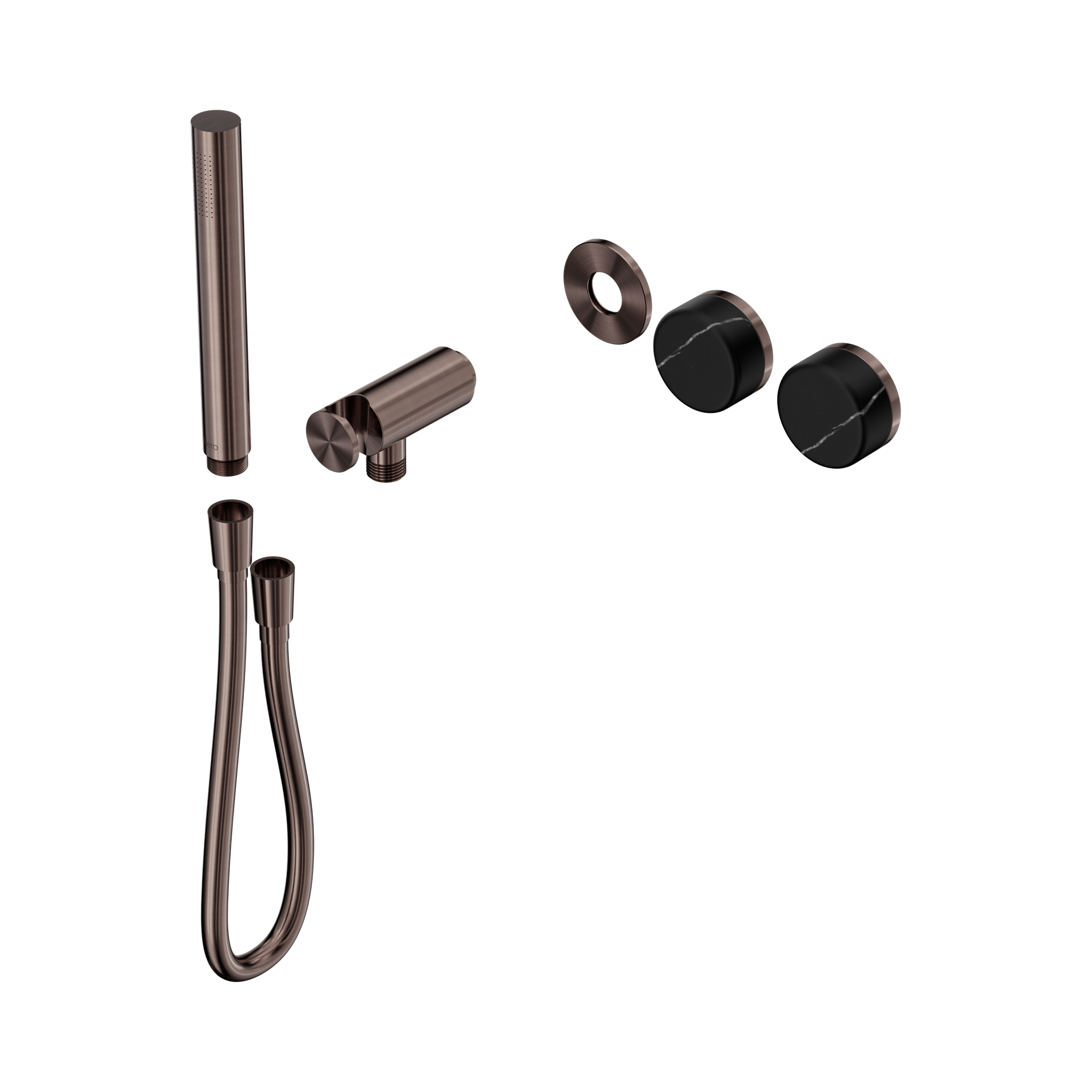 24 E123 BZ Serenity Progressive Shower System With Marquina Black Handle And Slim Shower Trim Kit Only Brushed Bronze image 1