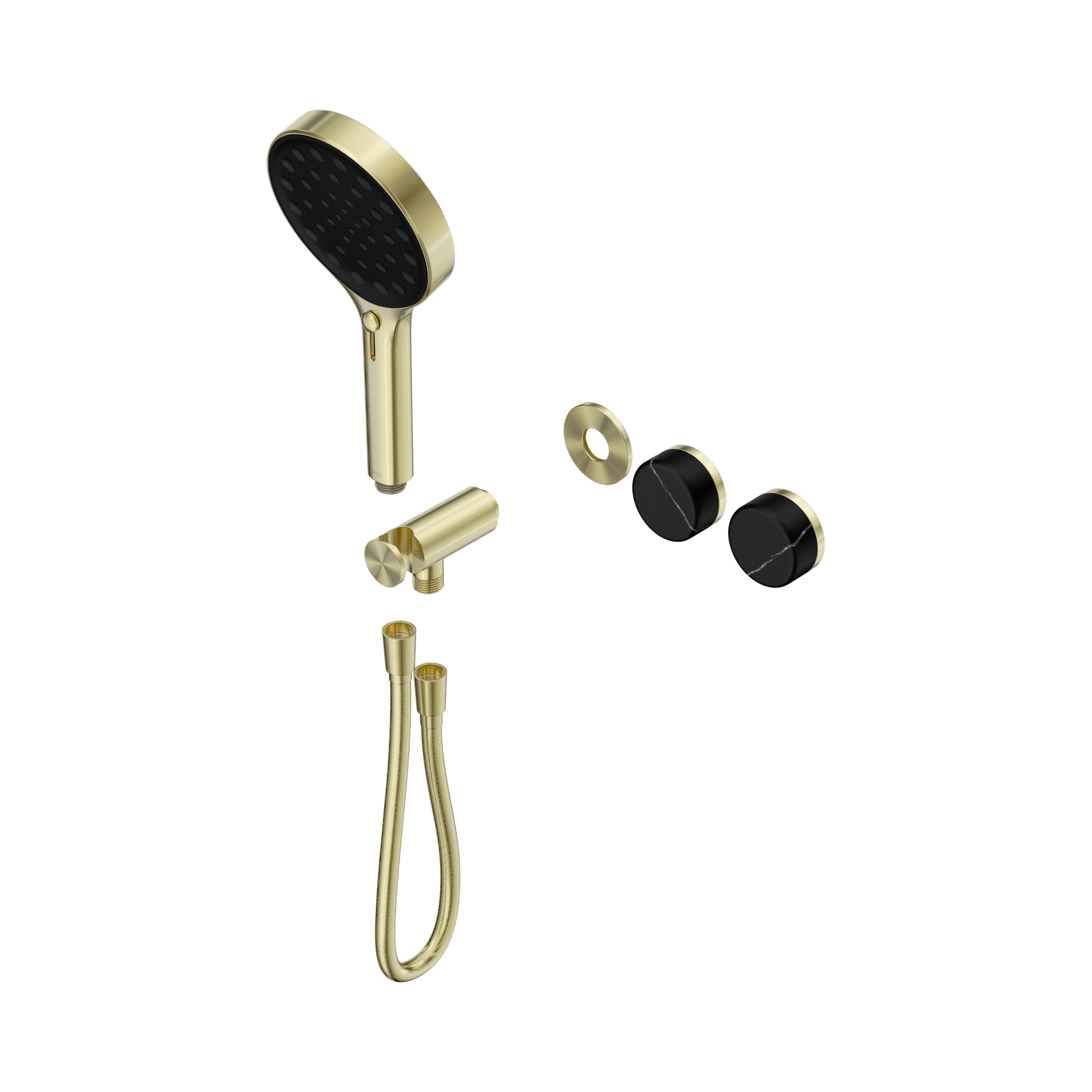24 E124 BG Serenity Progressive Shower System With Marquina Black Handle And Serenity Hand Shower Trim Kit Only Brushed Gold image 1