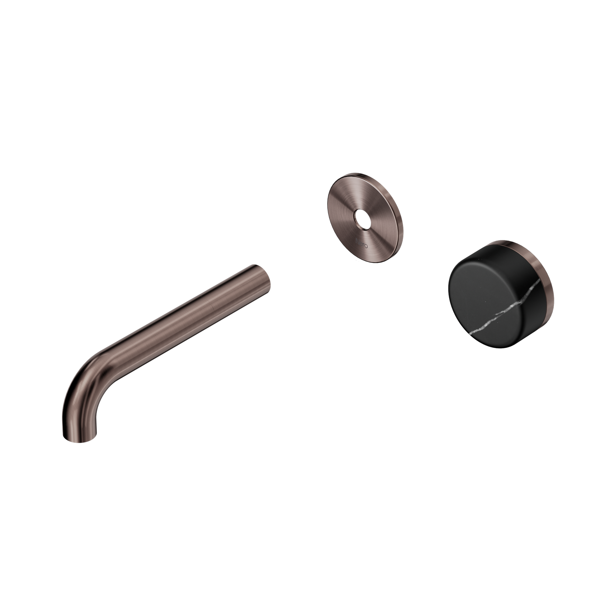 24 E125 BZ Serenity Progressive Wall Basin Mixer 160mm Spout With Marquina Black Handle Trim Kit Only Brushed Bronze image 1