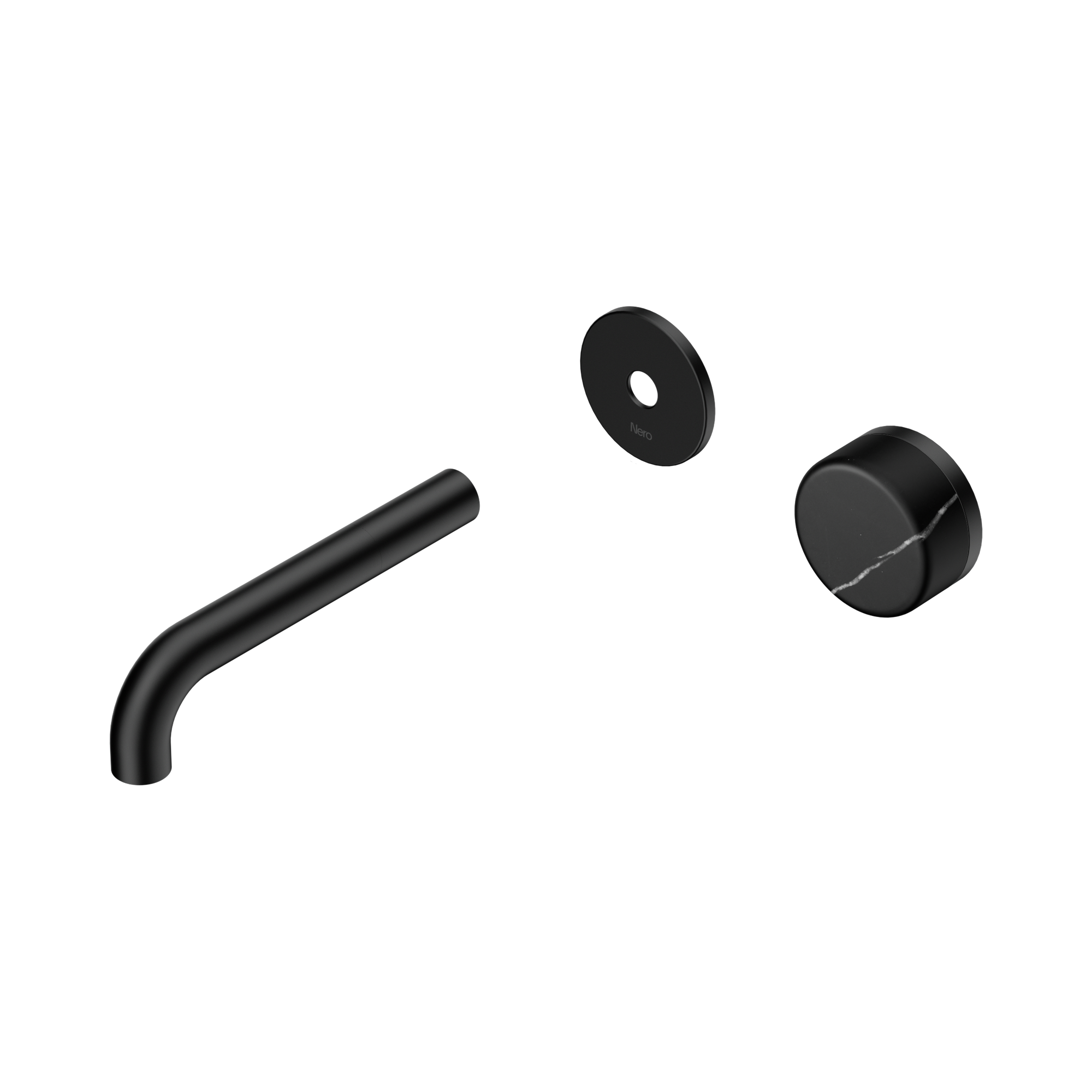 24 E125 MB Serenity Progressive Wall Basin Mixer 160mm Spout With Marquina Black Handle Trim Kit Only Matte Black image 1