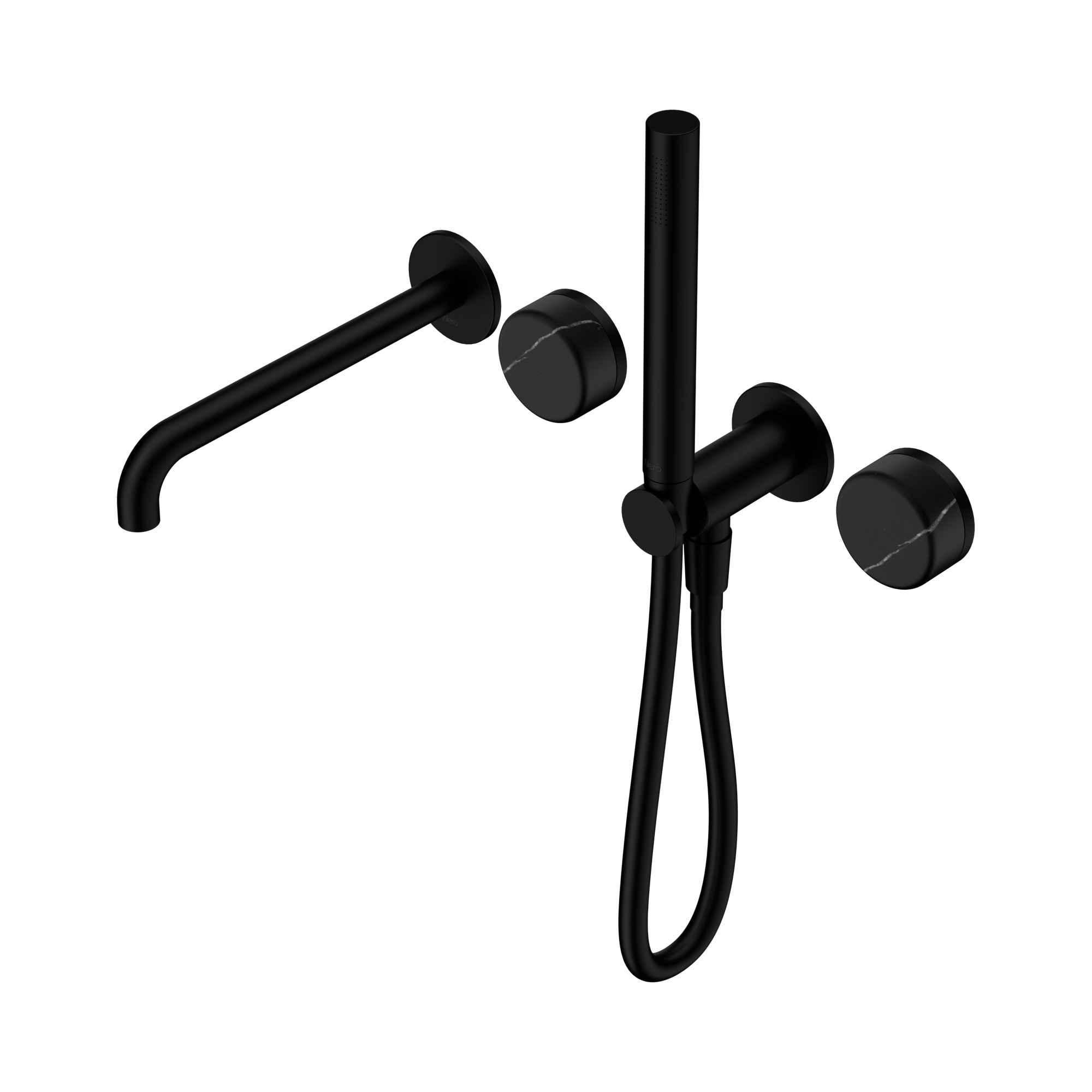 24 E129 MB Serenity Progressive Shower System With Spout With Marquina Black Handle And Slim Shower Matte Black image 1