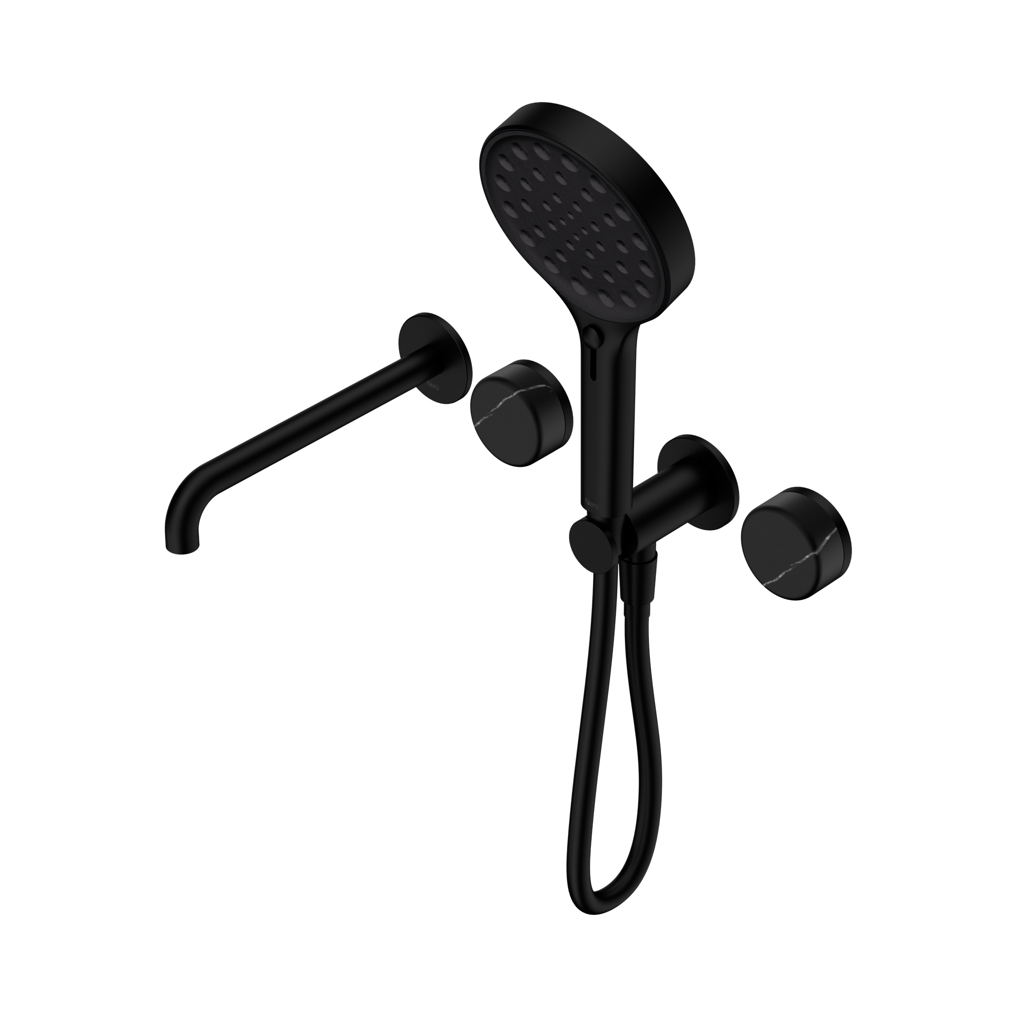 24 E130 MB Serenity Progressive Shower System With Spout With Marquina Black Handle And Serenity Hand Shower Matte Black image 1
