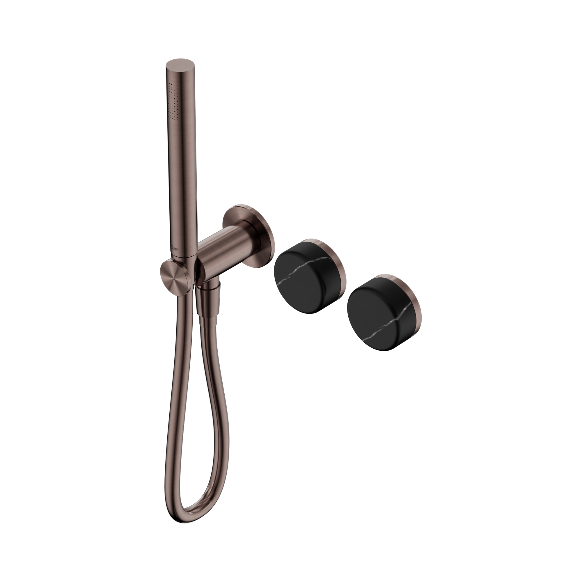 24 E131 BZ Serenity Progressive Shower System With Marquina Black Handle And Slim Shower Brushed Bronze image 1