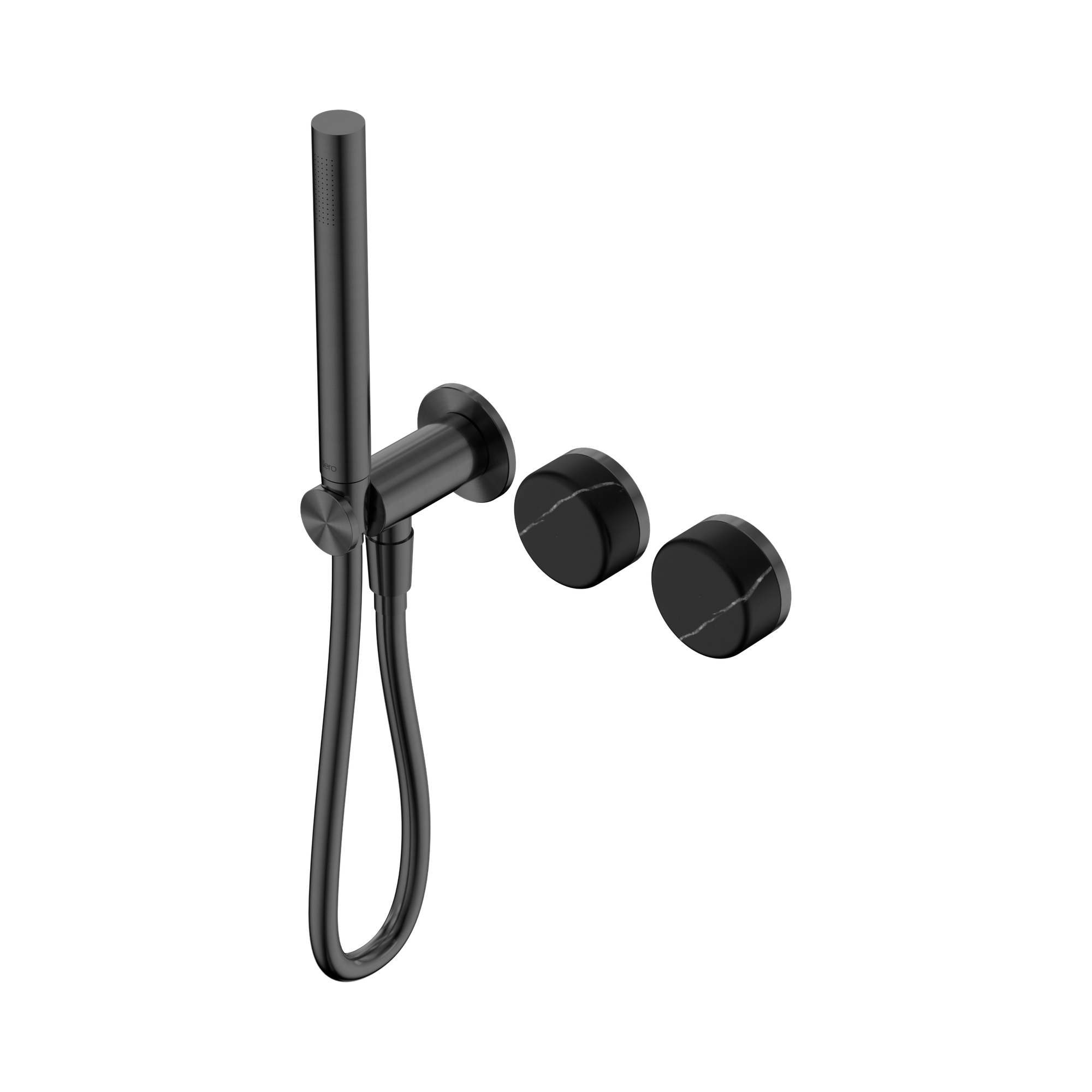 24 E131 GM Serenity Progressive Shower System With Marquina Black Handle And Slim Shower Gun Metal image 1