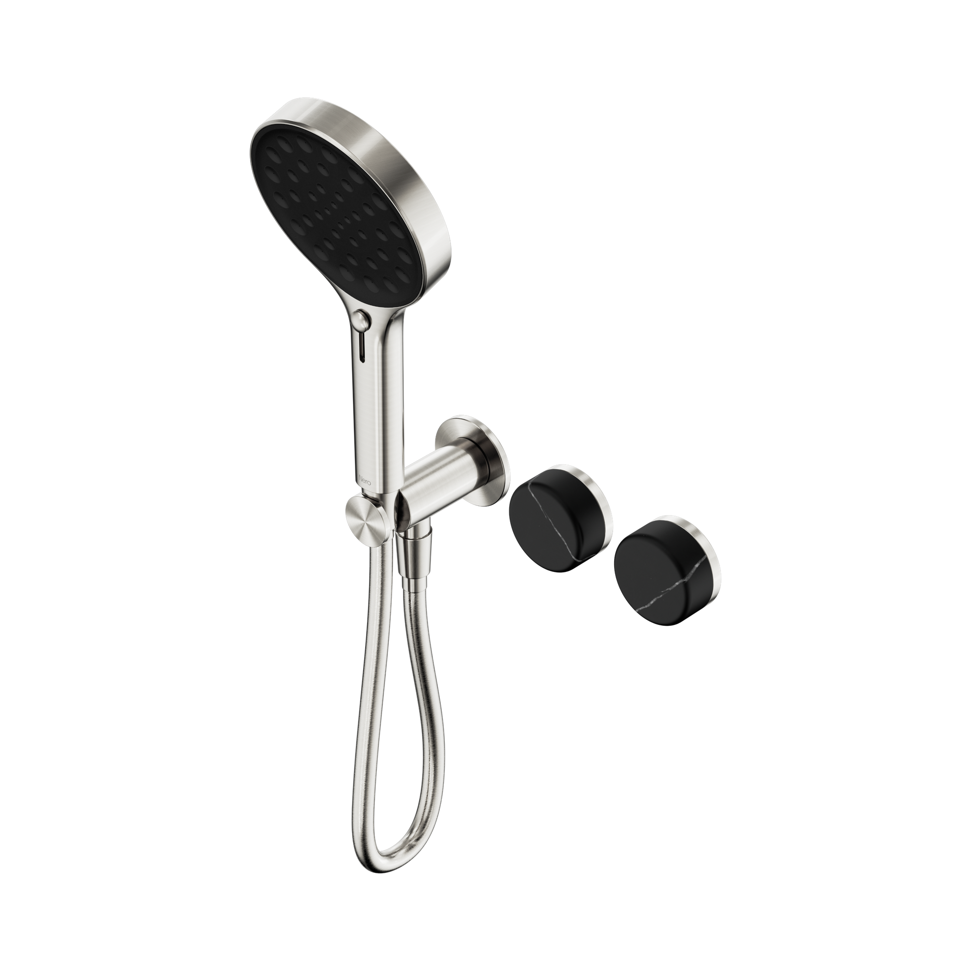 24 E132 BN Serenity Progressive Shower System With Marquina Black Handle And Serenity Hand Shower Brushed Nickel image 1