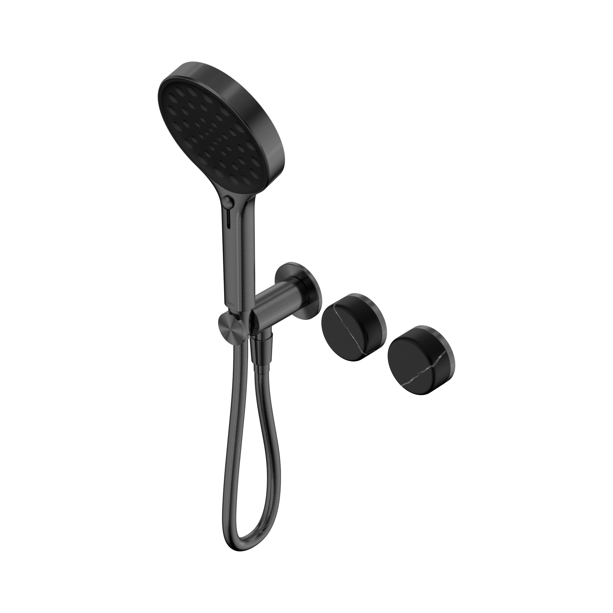 24 E132 GM Serenity Progressive Shower System With Marquina Black Handle And Serenity Hand Shower Gun Metal image 1