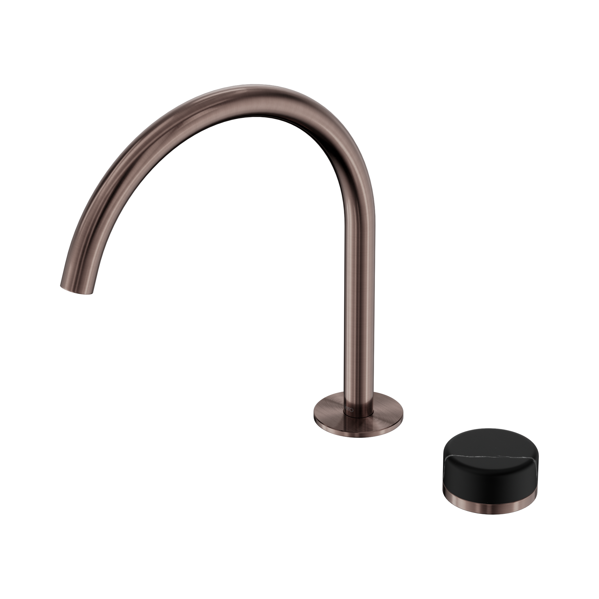 24 E134 BZ Serenity Progressive Bath Kitchen Mixer Arc Spout With Marquina Black Handle Brushed Bronze image 1