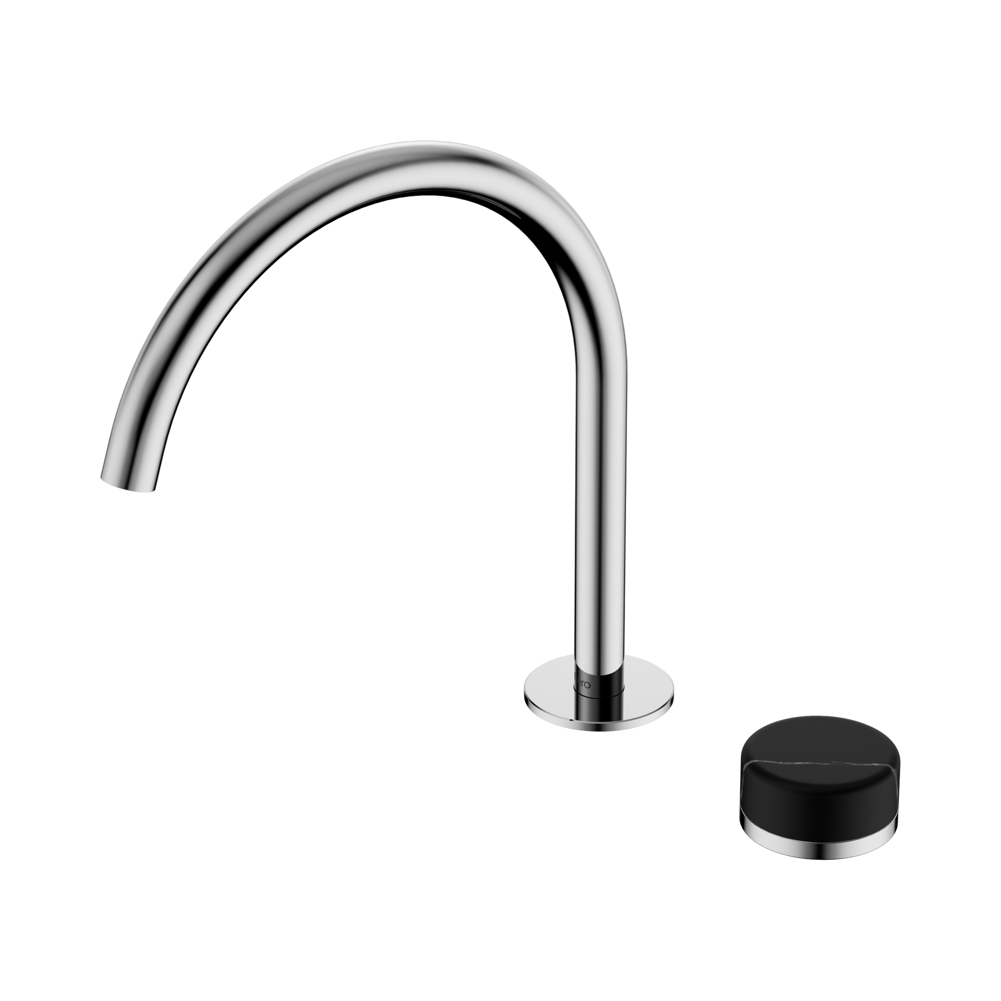 24 E134 CH Serenity Progressive Bath Kitchen Mixer Arc Spout With Marquina Black Handle Chrome image 1
